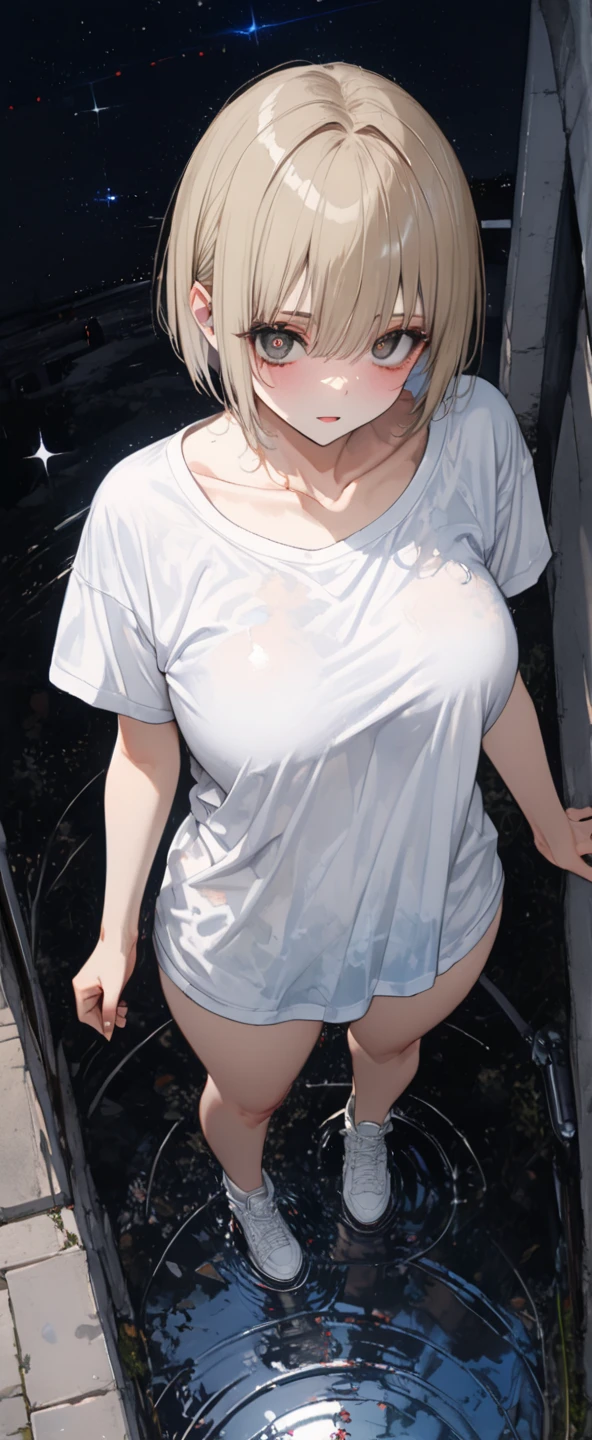 (((One Girl))), Blonde, Bobcut, (Cowboy Shot), ((sunglasses, hand to sunglasses)), (View your viewers), Focus on the face, teenager, Tilt your head:1.3, (((blue eyes))), ((Smile)), ((blush)), Contrasting, Place one hand on hip, (((Exposed skin))),(((Milking protruding nipples))) , (((Small areola))), leotard, ((See-through clothing:1.3)), Naked Shirt, , Anime Style, (Highest quality, 4K, 8k, High resolution, masterpiece:1.2, Super detailed, Super detailed eyes, High resolution, 超High resolution, Studio Lighting, Ultra-fine painting, Sharp focus, Physically Based Rendering, Very detailed explanation, Professional, Vibrant colors, Bokeh)、excited、Heavy breathing、Open mouth and tongue、