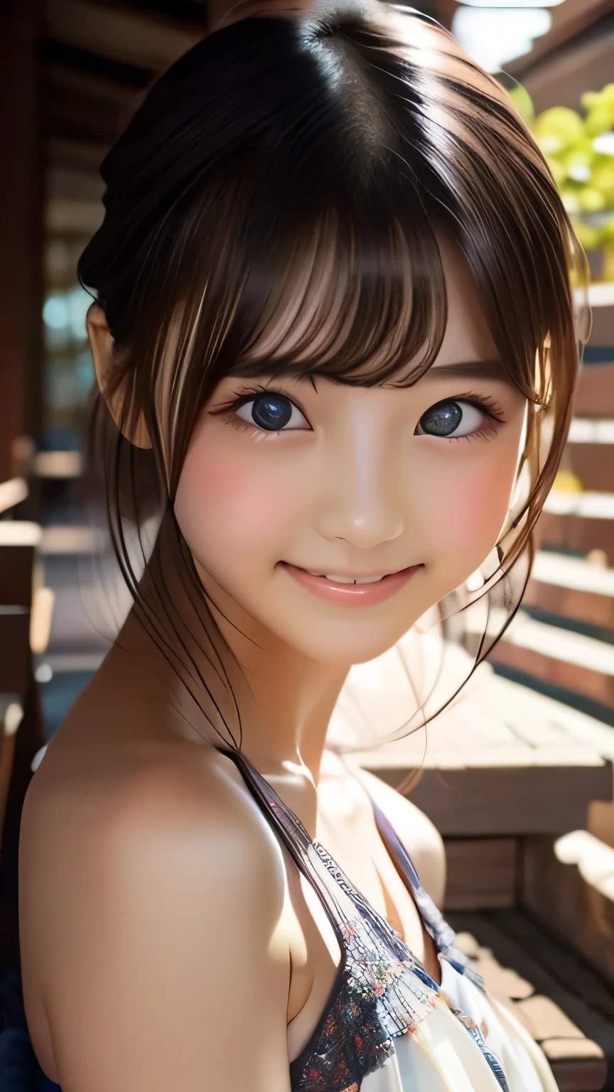 A beautiful young girl, delicate facial features, large eyes, long eyelashes, small nose, full lips, porcelain skin, shoulder-length hair, subtle smile, elegant pose, intricate embroidered dress, soft lighting, cinematic composition, dreamlike atmosphere, masterful digital painting