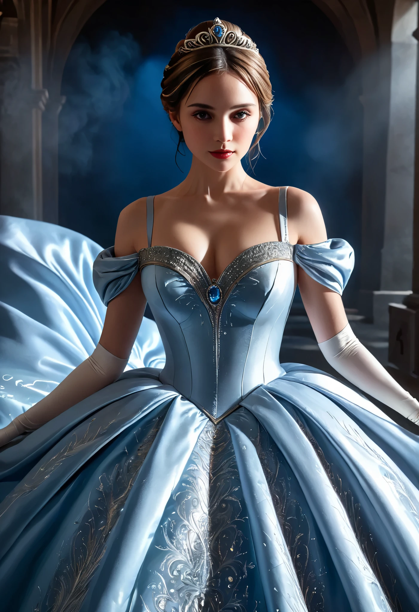 ( matured:1.2) Style Princess, Princess Dress, full body shot, masterpiece, TOP QUALITY, TOP QUALITY, Cinematic Writing, ( volumetric lighting), very detailed, 8K RAW photo, Concentrated, 8k, 16K cinematic photo, very detailed, surreal, Photorealistic, sharp concentration, is ridiculous, (high resolution:1.2), (high contrast), Detailed and complex, Instagram , portrait, High precision, Digital Painting, art station, concept art, smooth, sharp concentration, Cinematic Writing,