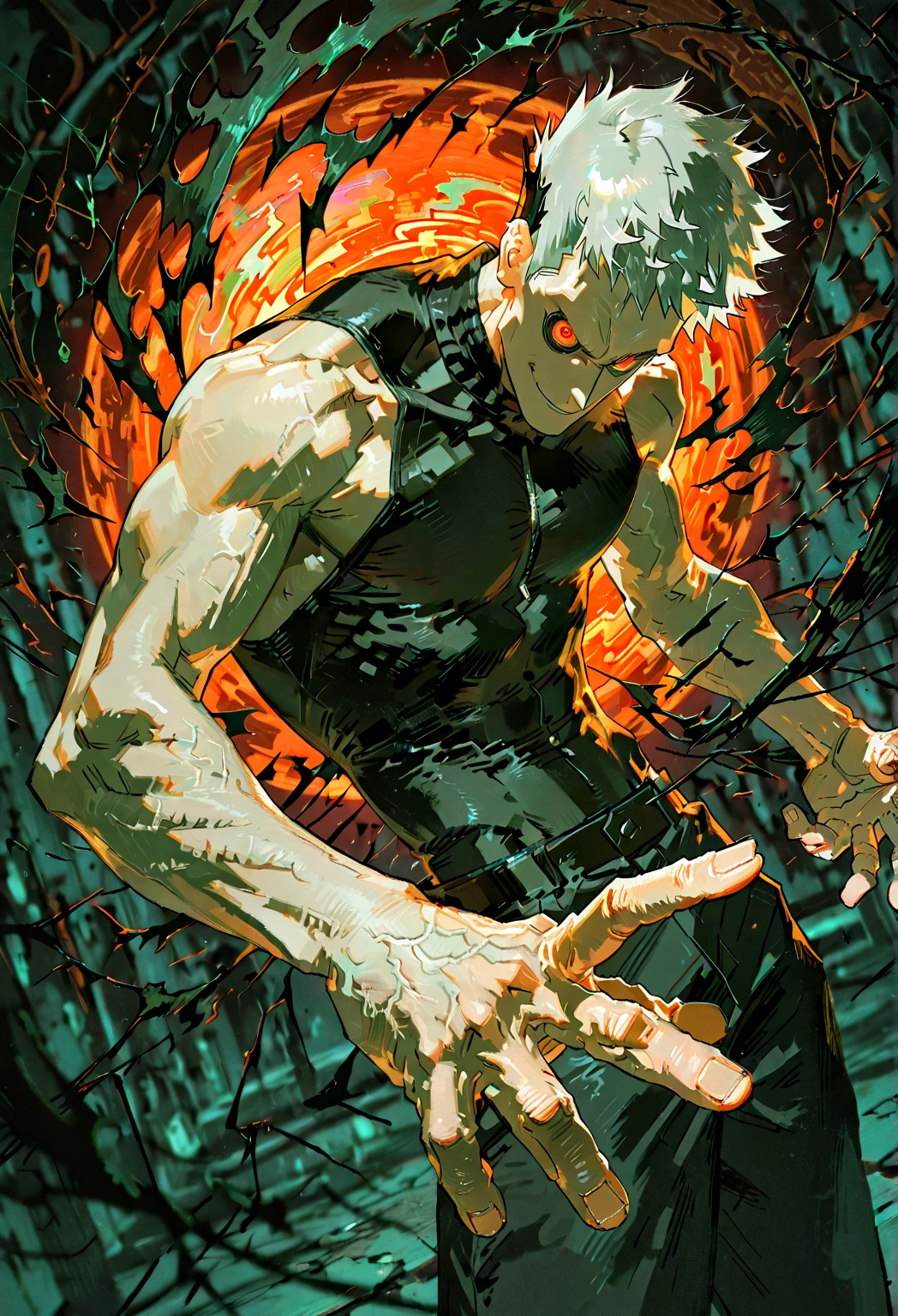 (masutepiece:1.3), ccurate, (Super detail, High details, top-quality), Best quality,( A high resolution, 8K),(Man with a big carp tattoo on his back: 2), NFFSW, A detailed face,Detailed legs,Upper body naked,posterior view,The halo,Mafioso,Fundoshi:1.2,short detailed hair、arms folded、Fish carp、Gangster movies
