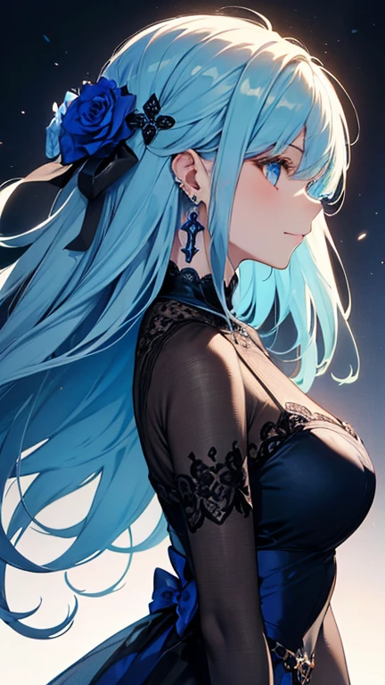 (Tying her sky blue hair into a single braid),(Pink Eyes),Fair skin,whole body,alone,Lonely face,tears,Snowy Night,A lonely girl who got dumped just before Christmas,(masterpiece, Highest quality, Very detailed), Best Shadow,Detailed Background,Beautifully detailed face,High Contrast,Best lighting, Very delicate and beautiful,Cinematic Light,Hyper Detail,8k,Dramatic Light,Exquisite detail,