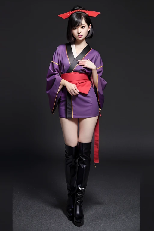 nsfw,(detailed skin:1.2),(shiny skin:1.1),8k,(best quality),(photorealistic:1.4),1samurai mature 50year-old, makeup,(lipstick:1.1),(eyeliner:1.2),brunette long straight hair style, very muscular, sweat,((topless)),(((bottomless))),(((no clitoris and no vagina but erect penis and testicles is growing crotch))),((ready a Japanese sword)),((Purple Samurai Costume and samurai armor)),(thigh high long boots), full body shot, front focus, on night street