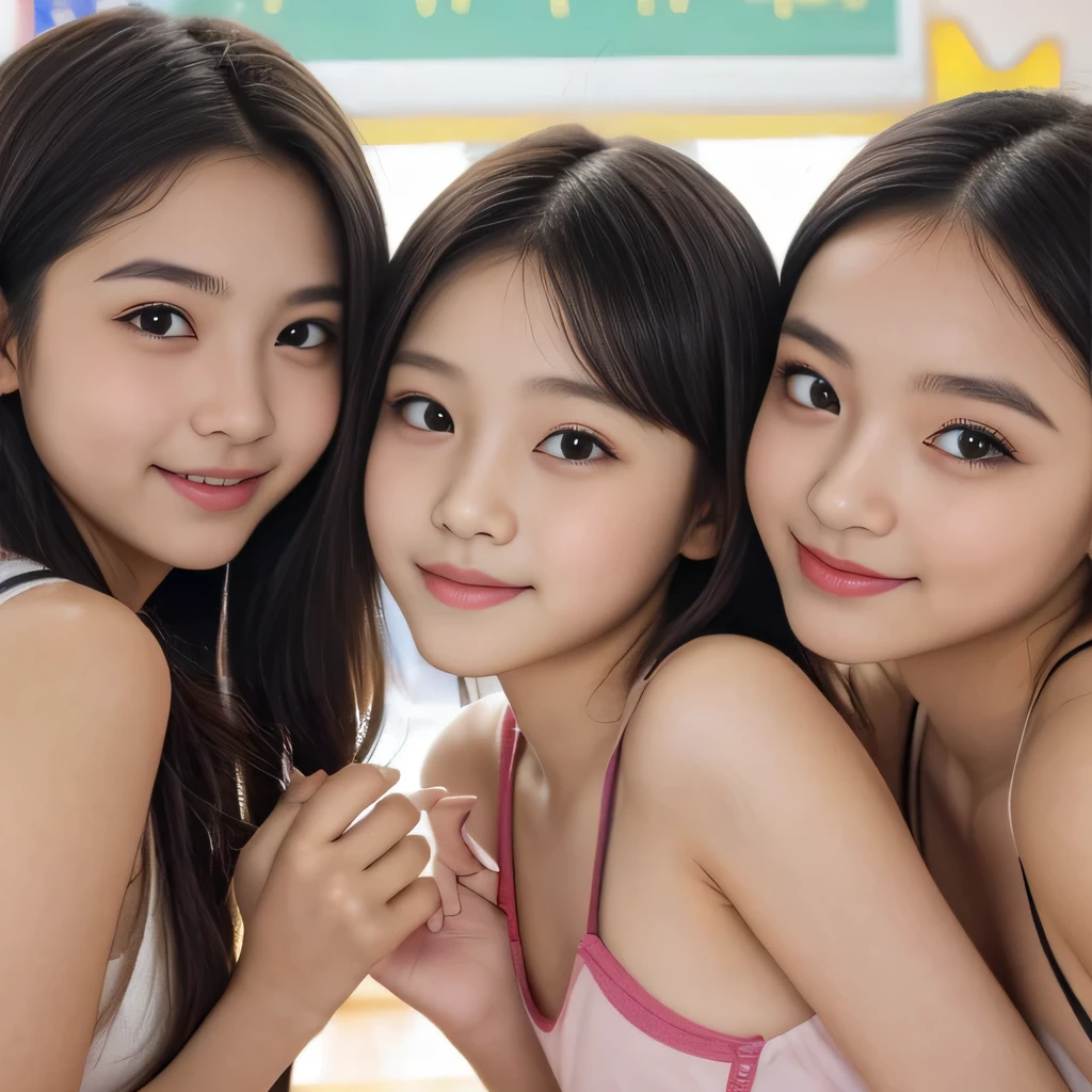 (Completely nakedpretty下着姿ヒップ)、((Super cute and popular idol、Four super cute, girls in one photo))、(masterpiece).A perfect, beautiful, lovely, captivating 's smile、(( 5 small photos of the whole body of 4 people in high definition in 1))、((Short Hair Idol Pose))、gap、Super popular junior idol、4 small, short idols、whole body、Baby-faced idol、((Comply nalat Chest))、(((Perfect fit in sexy lace underwear)))、(( beautiful))