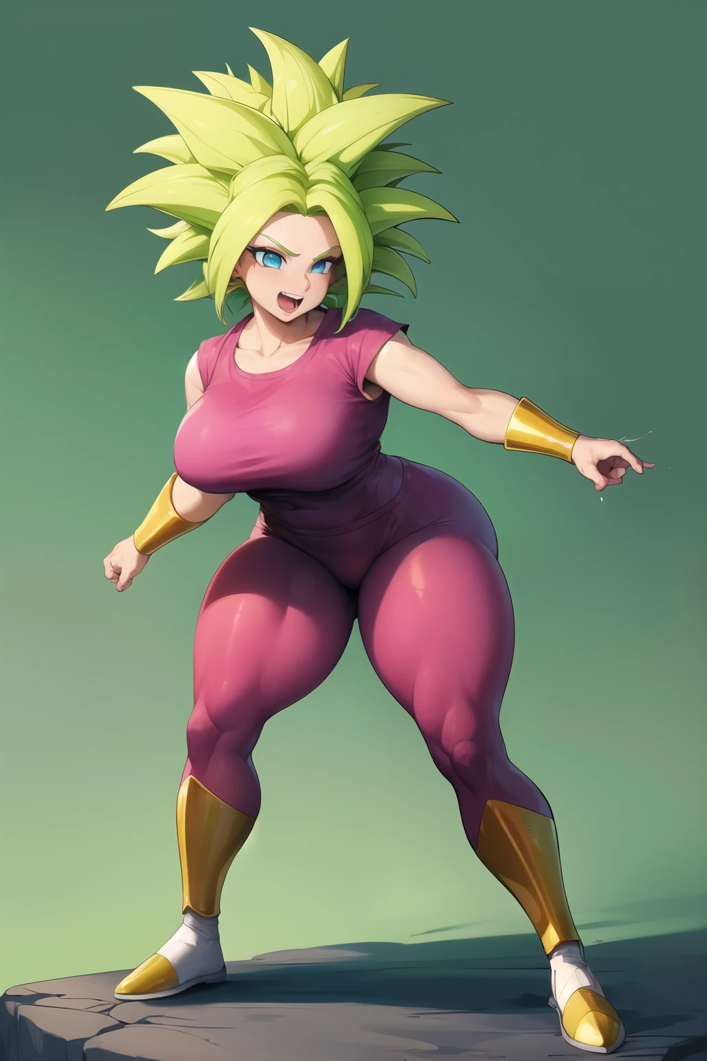 Female,chica,Dragonball super art style,Kefla, thick thighs,The clothes are wet ,Breasts Visible, illustration,drawing,the best quality,Masterpiece