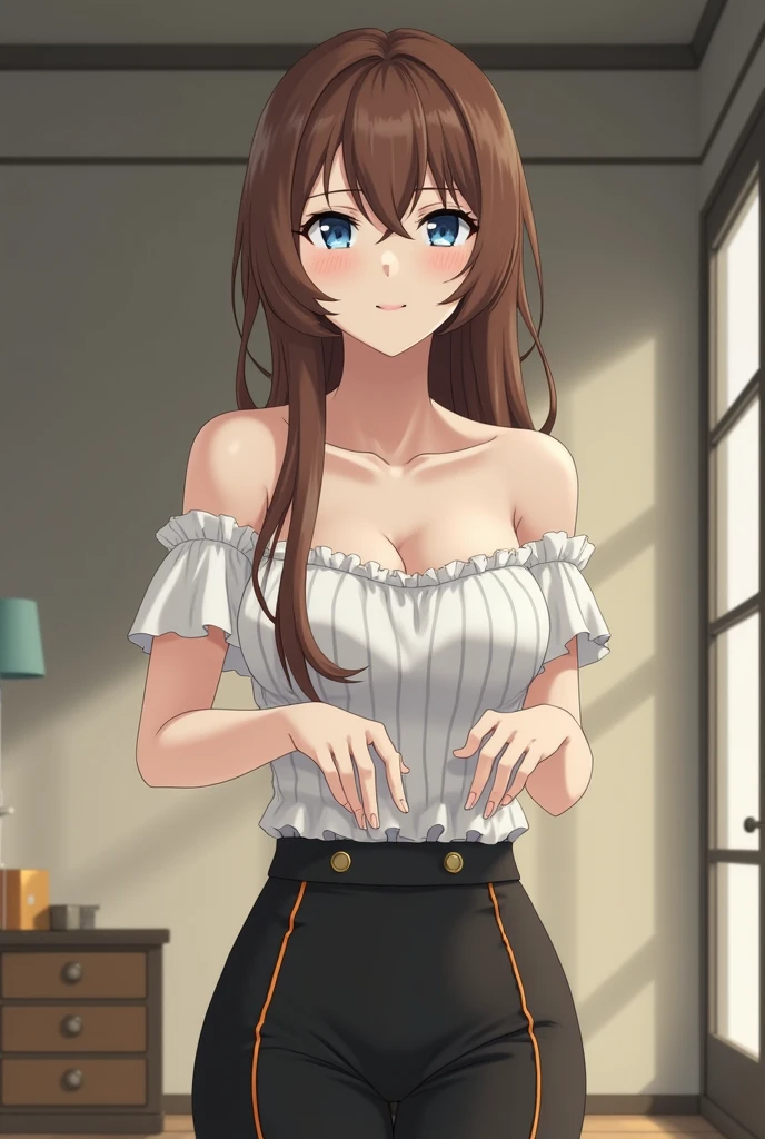 1girl, beautiful NobaraJK, bra, skirt, smile, navel, fancy bra with special pattern, nail_polish, stomach, black_skirt, midriff, pleated_skirt, volumetric lighting, best quality, masterpiece, intricate details, tonemapping, sharp focus, hyper detailed, trending on Artstation, long fancy fluffy hair, big 