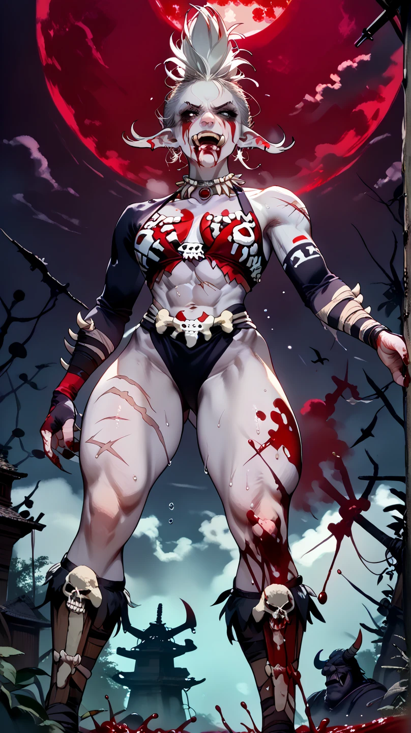 (best lighting) , (Extremely complex and detailed) , 4K unified, (Super detailed CG: 1.2) , (8k: 1.2),(The original), (masterpiece) , (best quality),(masterpiece:1.4),Anime-like high quality,(masterpiece),masterpiece, Super clear picture quality,clearer than,(delicate face)best quality, absurd,((peace master, 4k, 8k, Yes, high resolution))1个girl, female student,,(beautiful bass),((bodybuilder:1.6))(girl)(front:1),(miss),(((whole body:1)))whole body,boots(((((((Empty, dead hotel)))))))(((front:1))) (((front:1)))legs apart(((muscle texture)))(((Muscle details)))(((vascular structure)))(((anatomy))) (((front:1)))legs apart(((muscle texture)))(((Muscle details)))(((vascular structure)))(((anatomy)))(((Dark light and shadow))) (((((dark background)))))(((((Eyes bloody red light)))))(((Dark light and shadow))) (((((dark background)))))(((((Eyes bloody red light)))) (((Dark light and shadow))) (((((dark background)))))(((((Eyes bloody red light))))))(((((Murderous intent and bloodstains))))((((((Blood stains on the body and a dark smile))))))(((((Holding a super huge hammer)))))