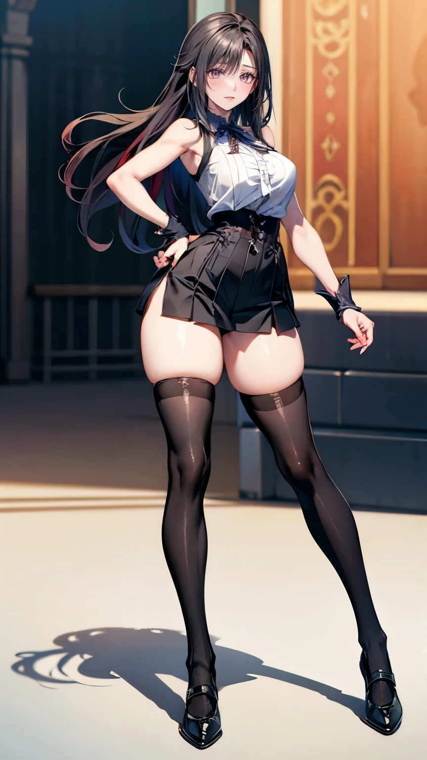 highest quality　High resolution　one young beautiful woman　red eyes　beautiful white hair　medium perm　cute soft girl　Cat ear　The huge breasts of a virgin killer with amazing charm　bbw　open your legs vertically　standing on one leg