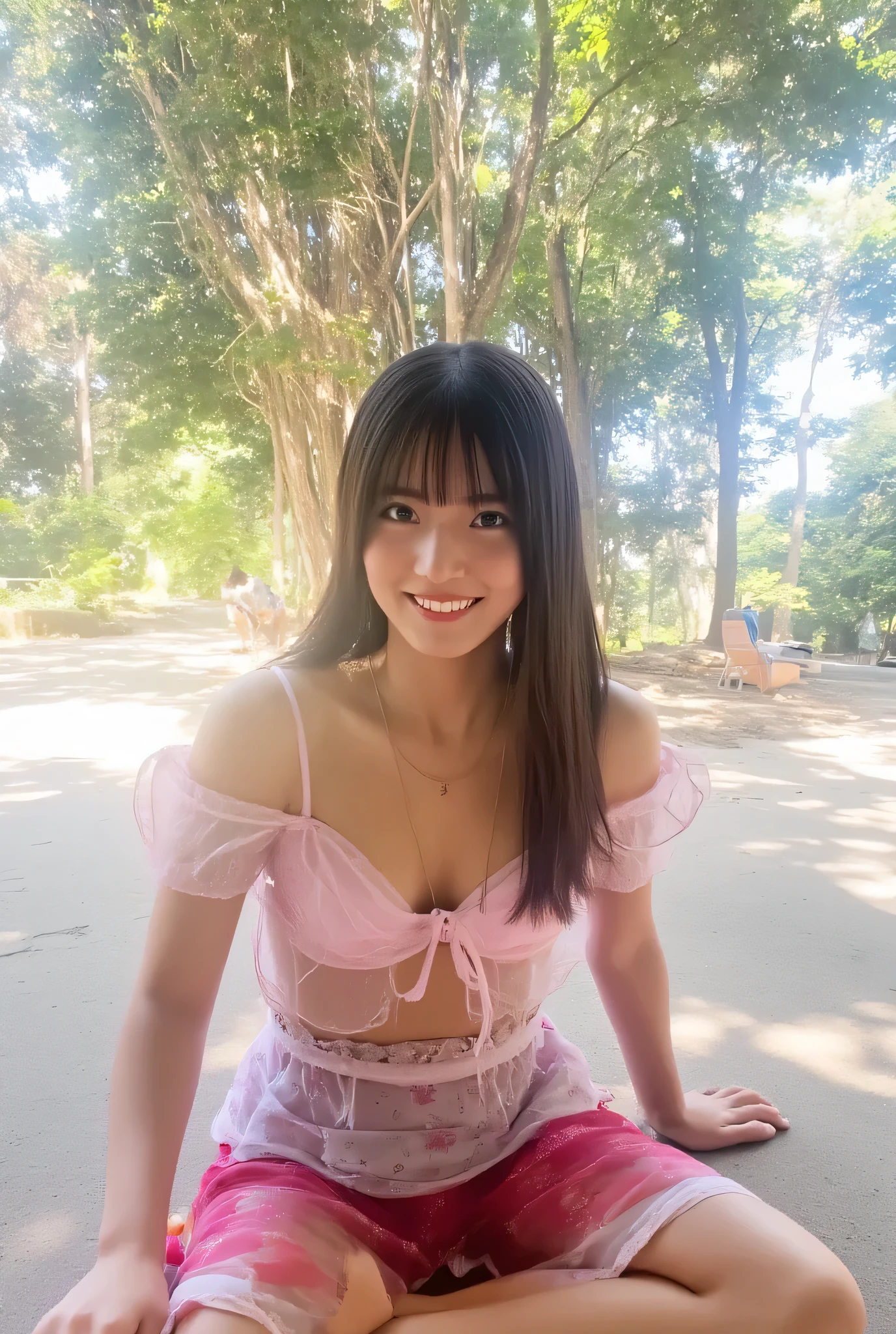 Watch NSFW's 1 .2, from below:1.4,Front focus:1.5,(8k RAW photo,Live Shooting, best quality, masterpiece:1.37), Extreme light and shadow, full body shot :1.5, Detailed clavicle, thin due to small things necklace, earrings for a woman alone,(( 1 girl)), Japanese idol,(Alone), 3d,( camera )), Perfect anatomy,break(( review),(Brown brown long hair )),bangs:1.4,(( Brown Eyes )),(Grin:0.5), ( happy :0.9),Big Breasts, clevis, underbust:1.6,( thin due to small things necklace, earrings for a woman alone),break((Stripes),( wears a transparent micro bikini),( Cyclamen pink micro bikini )),Majora:1.2, camel toe :1.4,break(Sit-in, spreads legs),break (Bali Beach, the shining sun , Blue Sea, Baiyun)