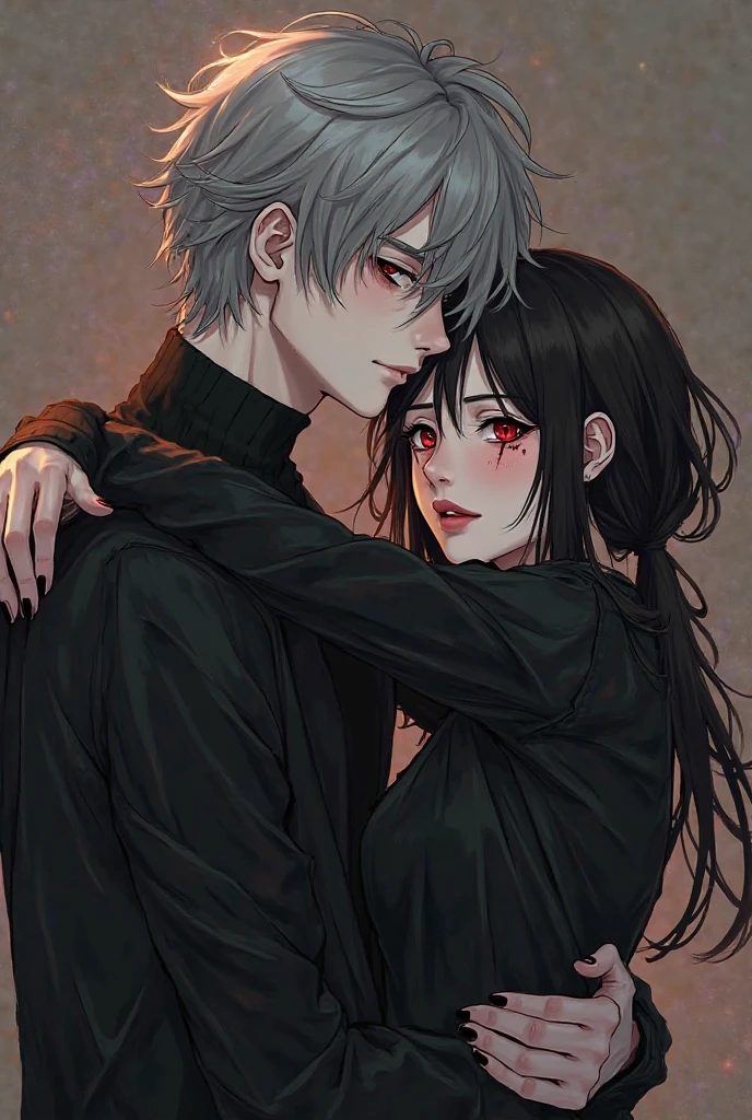 anime couple dressed in black and white with bunny ears hugging, artwork in the style of guweiz, guweiz, wlop and sakimichan, guweiz on pixiv artstation, sakimichan and frank franzzeta, guweiz on artstation pixiv, from arknights, from girls frontline