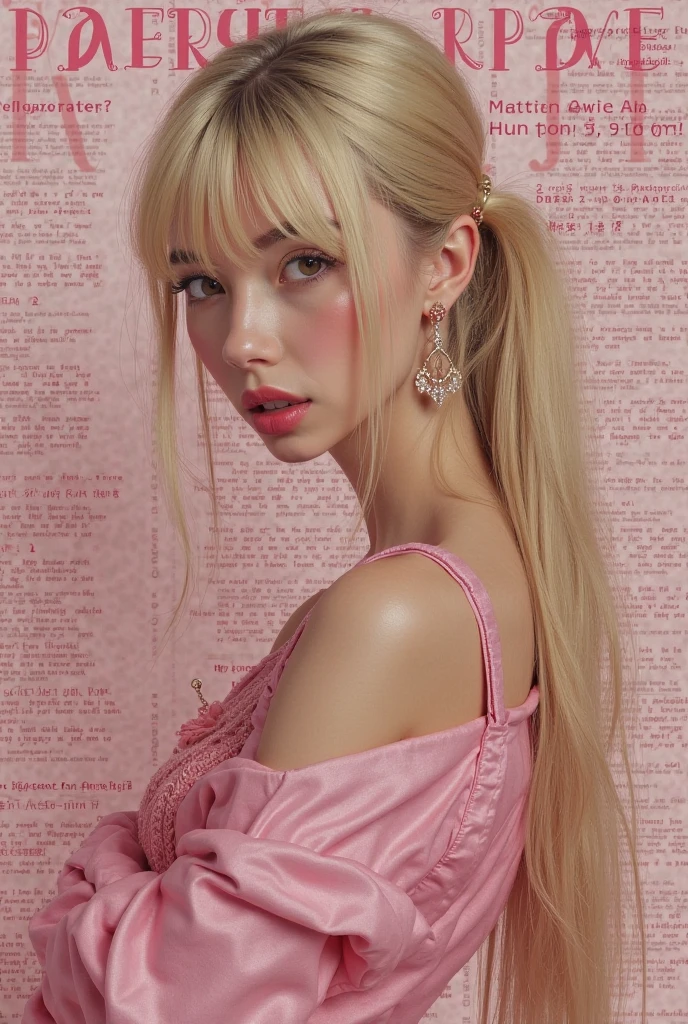 Blonde woman dressed in pink holding a flower and smoking a cigarette., Sidney Sweeney, dressed Anya Taylor - joy, Anya Taylor joy, Anya Taylor-Joy, Anya Taylor - joy, away_taylor-joy, portrait of kim petras, portrait of Anya Taylor-Joy, Style of Julia Razumova, beautiful dolphin, dressed in a pink dress