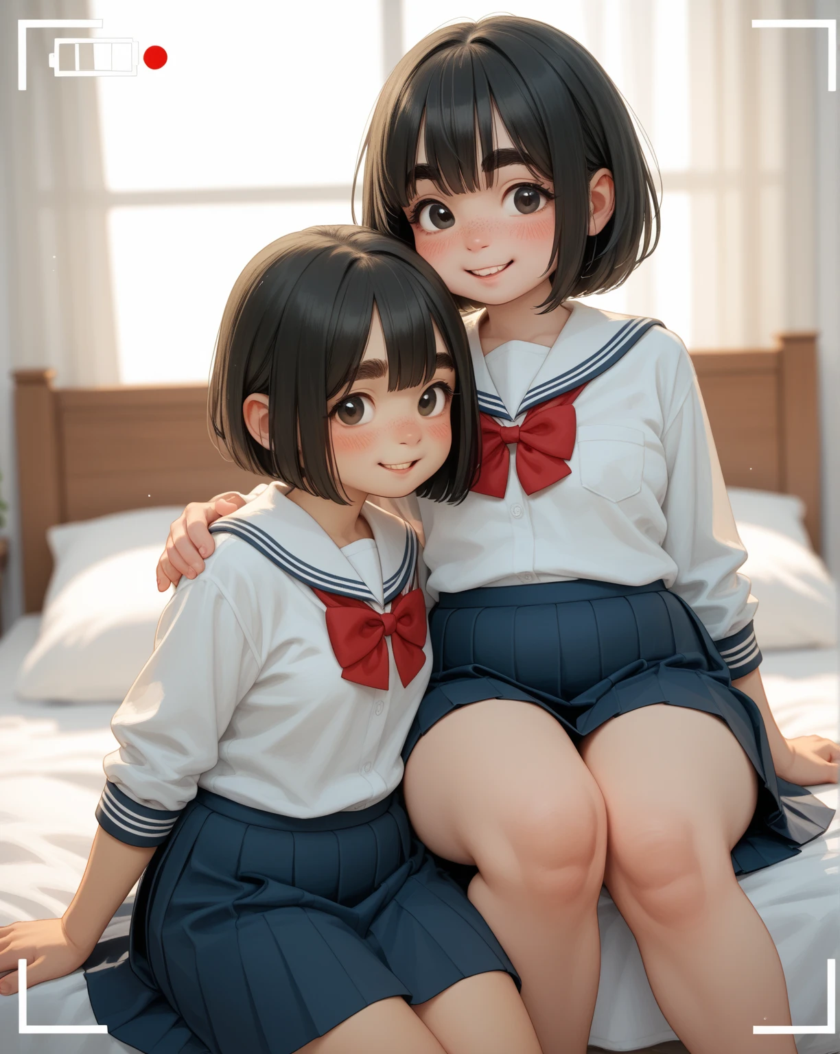 8K, RAW Portrait (Japan人女性),masterpiece、Photorealistic:1.3、Realistic, Ultra-high resolution, Highest quality, Real Life Photos ,( in the evening :1.1),
((((2 girls:1.5)))), (((Two girls showing off their transparent panties in a room)))、(Beautiful Face:1.1)、Japanの2 girls,((Two Japan High School Girls))、((Two real high school girls))、((Japan High School Uniforms:1.6))、In the classroom、 ((Dark brown eyes:1.2))、(Realistic skin texture:1.3)、(Immersive atmosphere:0.8、Chiaroscuro:1.2) 、(Look Viewer:1.3)、((Embarrassed look))、((blush:1.3))、((From belowの天井:1.2))、(smile:1.2)、((((Wearing transparent panties))))、((Panty shot))、((A woman rolling up her skirt))、((From below:1.15))、((Pussy close up:1.49))、((Panty shot))、((Japan'Super cute :1.4))、((Spread your legs out to the side:1.4))