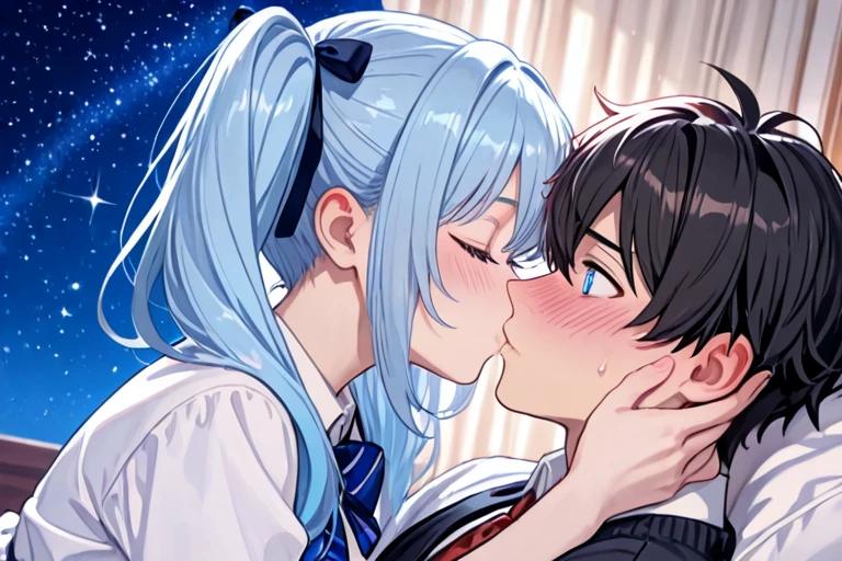 {{single picture}},(masutepiece, Best Quality, hight resolution, nffsw, Perfect Pixel, depth of fields, 4K), , Perfect body, , , (sex:1.6), , boy on top, (boy:1.8), Tio Plato,, aqua hair, long hair, two side up, , fake animal ears, (lab coat:1.1), black dress, pleated skirt
, , nsfw,(ecstasy:1.3) ,(slut:1.2),(vulgarity:1.3),(fucked silly:1.1),(steam:1.1),(wet:0.8),(trembling:0.8),(tears:0.7) ,(drooling:0.6),(sweat:0.8), wince,(orgasm:1.5), (French kiss:1.8), , nipples, (Fondle Her Breasts:1.6) , (hetero:2), large boob, bed room, (hardcore,sex:1.8),