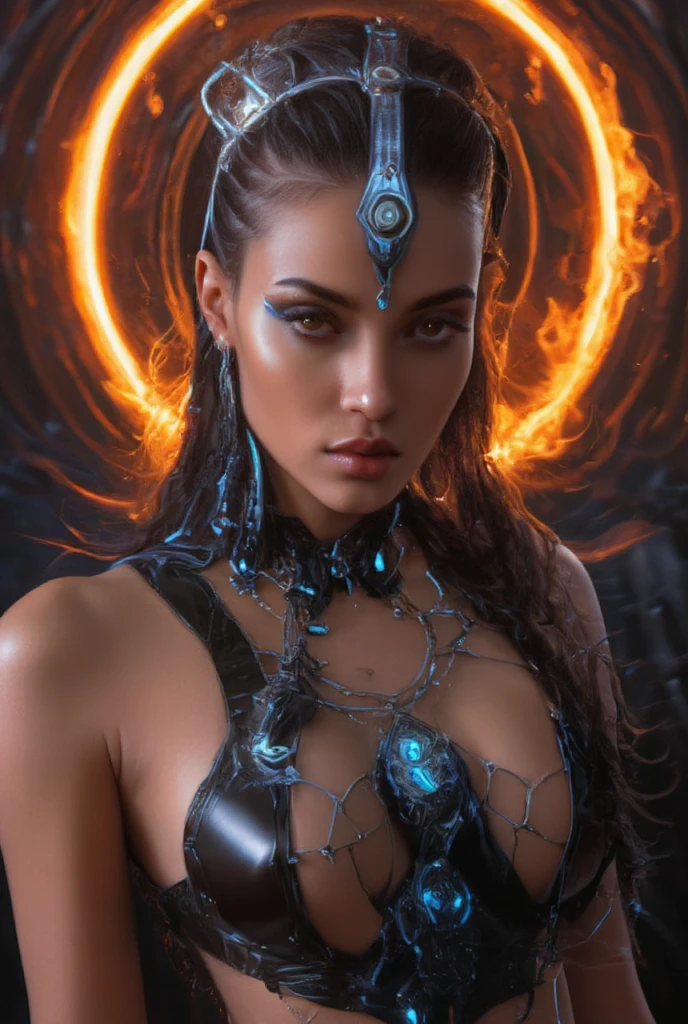 Evil Spirit head, multi-dimensional psychoactive, daetrg woman dieselpunk, 3d model, very coherent symmetrical artwork, unreal engine realistic render, 8k, micro detail, intricate, elegant, highly detailed, centered, digital painting, artstation, smooth, sharp focus, illustration