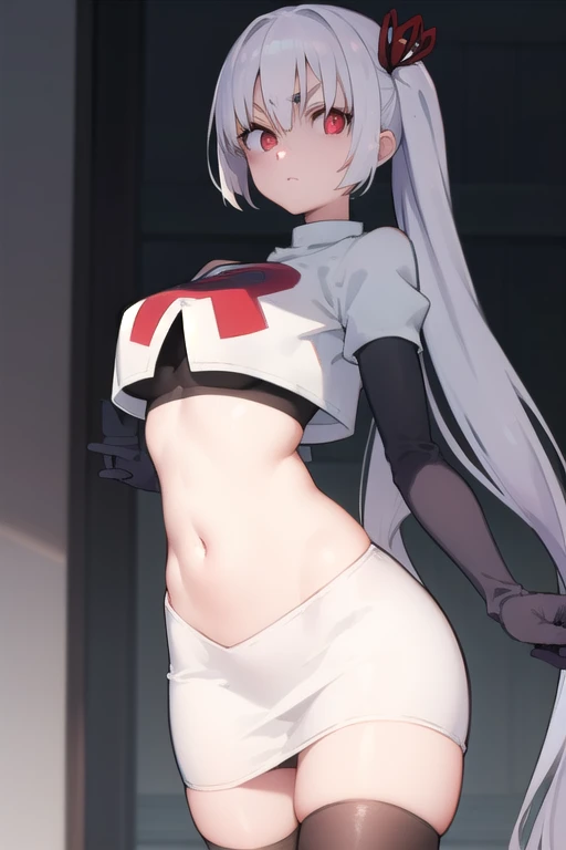 White-haired girl masturbating Naked and red-faced Blushing Full view of girl masturbating naked in front of everyone