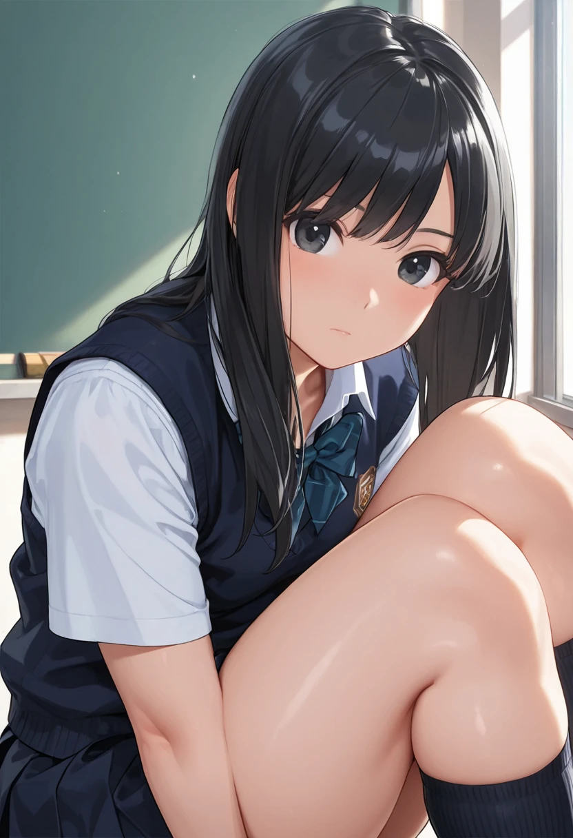 (8k、RAW Photos、highest quality、masterpiece:1.2)、(Realistic、Realistic:1.37)、Super detailed、超A high resolution、animation、1 girl、Pink nipples、Pussy、Beautifully detailed face、、beautifulディテールの肌、whole body、Professional Lighting、Navy miniskirt uniform、Navy blue socks、Smiling eyes、((ayukawa madoka)), (beautiful, fine grain)、Green Eyes、(Blue Hair、Long Hair、Parted bangs)、Delighted、Big tears、Spread your legs、bed、Are sleeping、