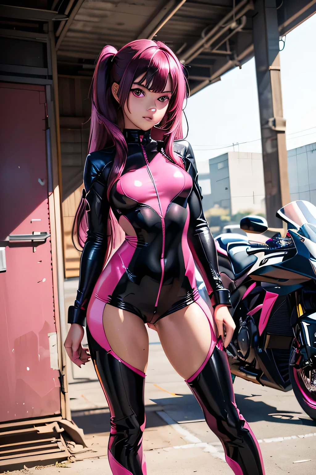 (masterpiece, best quality:1.2), (motorbike, radial tire, wheelie:1.4), girl on a super cool bike, (from below:1.4),
utinoko, (baby face:1.0), flat chest, twintails, <lora:utinoko0402-000006:0.8:char>, (smug:1.1),
(a 20 yo woman,Art Works), (A hyper-realistic), (high-level image quality), ((beautiful hairstyle 46)), ((short-hair:1.46)), (Gentle smile), (breasted:1.1), (lipsticks), (florals), (Luxurious room), (Depth of field is deep), (a Dog:1.46) (masterpiece, top-quality, Official art:1.2)Look at viewericro bikini, tiger and girl, Tiger painting}A flash of light runs, Colorful water levitation(2D:1.5),Allalyn in shiny purple suit standing on the floor, latex shiny, wearing atsuko kudo latex outfit, wearing tight suit, smooth purple skin, Purple body, shiny metallic glossy skin, shiny plastic, futuristic glossy latex suit, shiny plastic armor, shiny glossy skin, tight full body suit, Wearing latex, shiny and metallic, Glowing purple, Glossy,Cloak, Skeleton exoskeleton