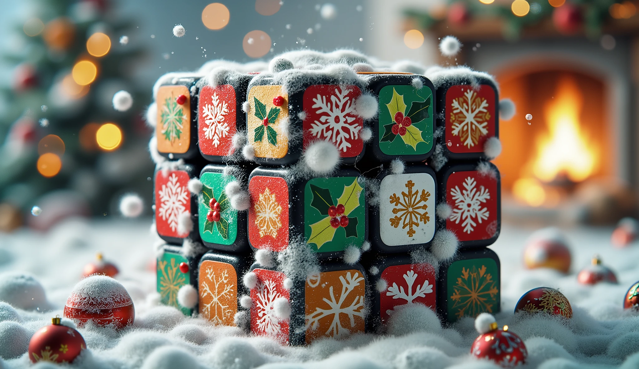 Christmas themed Rubik's cube