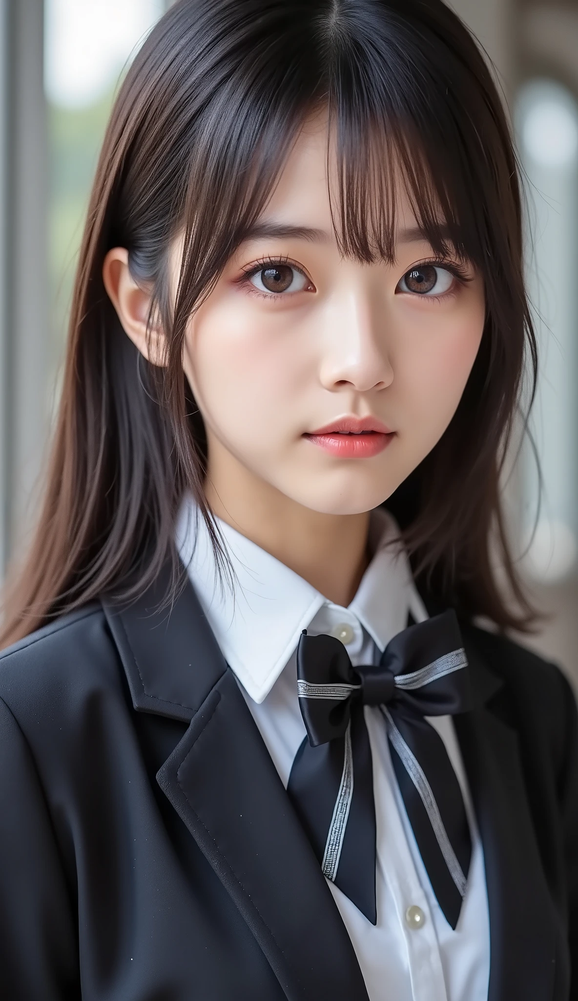 8k,Ultra High Definition ,  TOP QUALITY,  masterpiece,rule of thirds,golden ratio, surreal, photos,  one woman,(  girls on the left:1.3),cute,cute顔, Beautiful Eyes in Every Detail , 細かくexhaustive,mature women, princess,full body,smile, black hair,Shag hair,ID photo, luxurious and beautiful ,(A  Famous Japanese Idol Girl), (( wearing a Japanese high school uniform with a white shirt, blazer, and skirt)), ((( having sex in the woods ))), (((She Has an Ecstatic Expression))), very delicate expression ,  delicate eye description,,  Healthy Body , (( 1 female)), Height: 160cm, ((thin thighs)) ,(  thin waist:1.4)、( Beautiful :1.4),  pink lips,profile,(((  ideal figure))),Small bust, A cup :2,、 portraits:2、 perfect anatomy 、鮮明な exhaustive、 exhaustive, thin lips,Perfect and beautiful face  ,完璧でcute顔,   meticulous skin  ,  Perfect Limbs 、  thin waist,  surreal,Light and Dark,  Fashion Magazine Cover ,glowing 