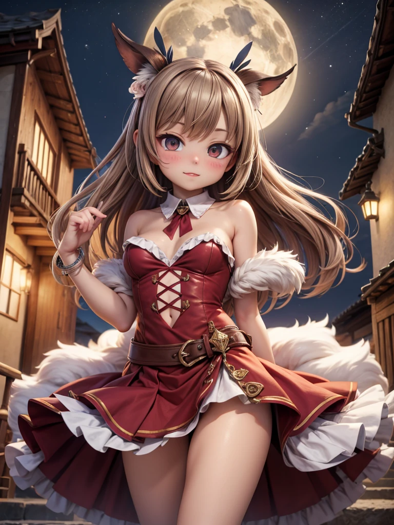1 baby girl, Alone, Generally poor breasts, Looking at the viewer, red face, smiling, open mouth, bangs, meboobs boobs Dium Generally poor breasts, brown hair, ribbon, hair between eyes, bare shoulboobs boobs Ders, Wariza sitting down, , eyes purple, butt, :boobs boobs D, thick legs, thick thighs, outboobs boobs Door, tooth, paboobs boobs Dboobs boobs Dles, reboobs boobs D bow, fluff, neck ribbon, solar floor light, fur tooth