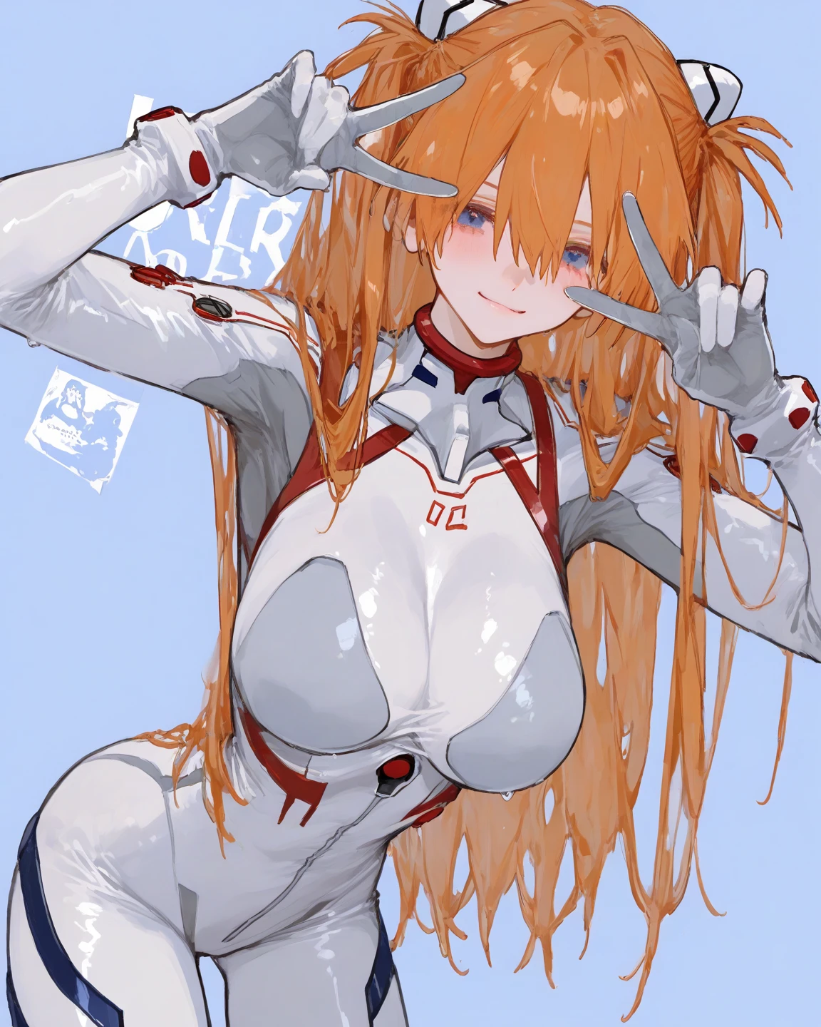 other's hand is put into girl's underwear,plug suit,nipple,see-through plug suit,blush,semen,bukkake,put one's hand inside girl's panties,girl being touched