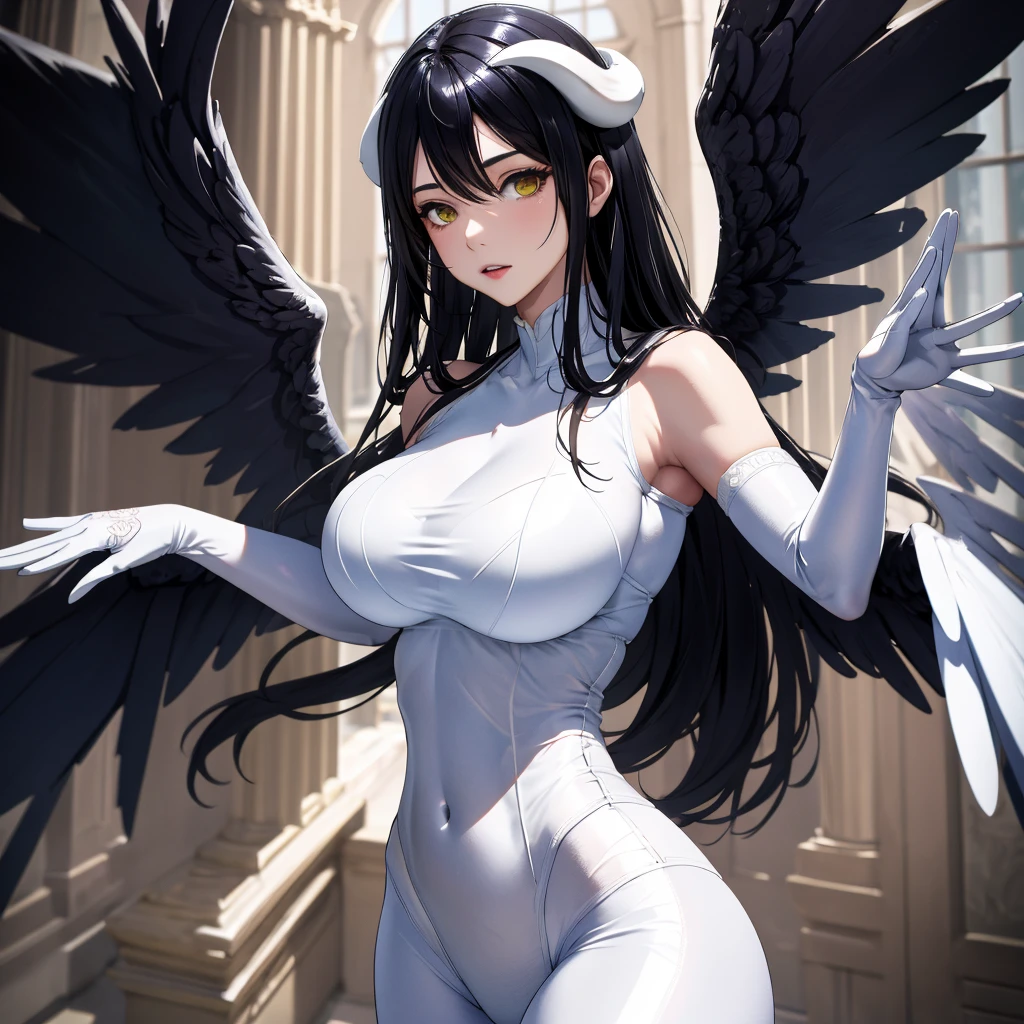 ((full body)), Beautiful ghost, peeling skin, ((black long hair)), pale glowing skin, enchanting and mysterious atmosphere, horror, cute, ((white ghost costume)),GtsGiga Gtscity,Rampage, Red eyes,plae skin,ghost like,sinster smrik,cityscape, fanasty, mature lady
