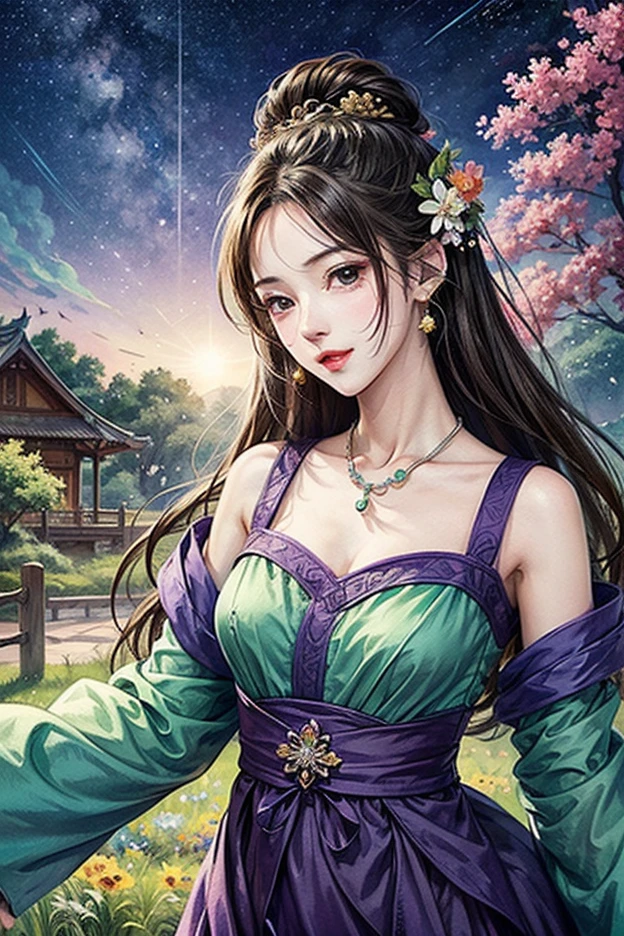 (​masterpiece:1.2、top-quality)、(extra detailed face、Actual image、real looking skin、Realistic body、intricate detailes)、独奏、1 milf、rcasual、ukiyoe painting、(aquarelle:1.3)、花魁、The sword、