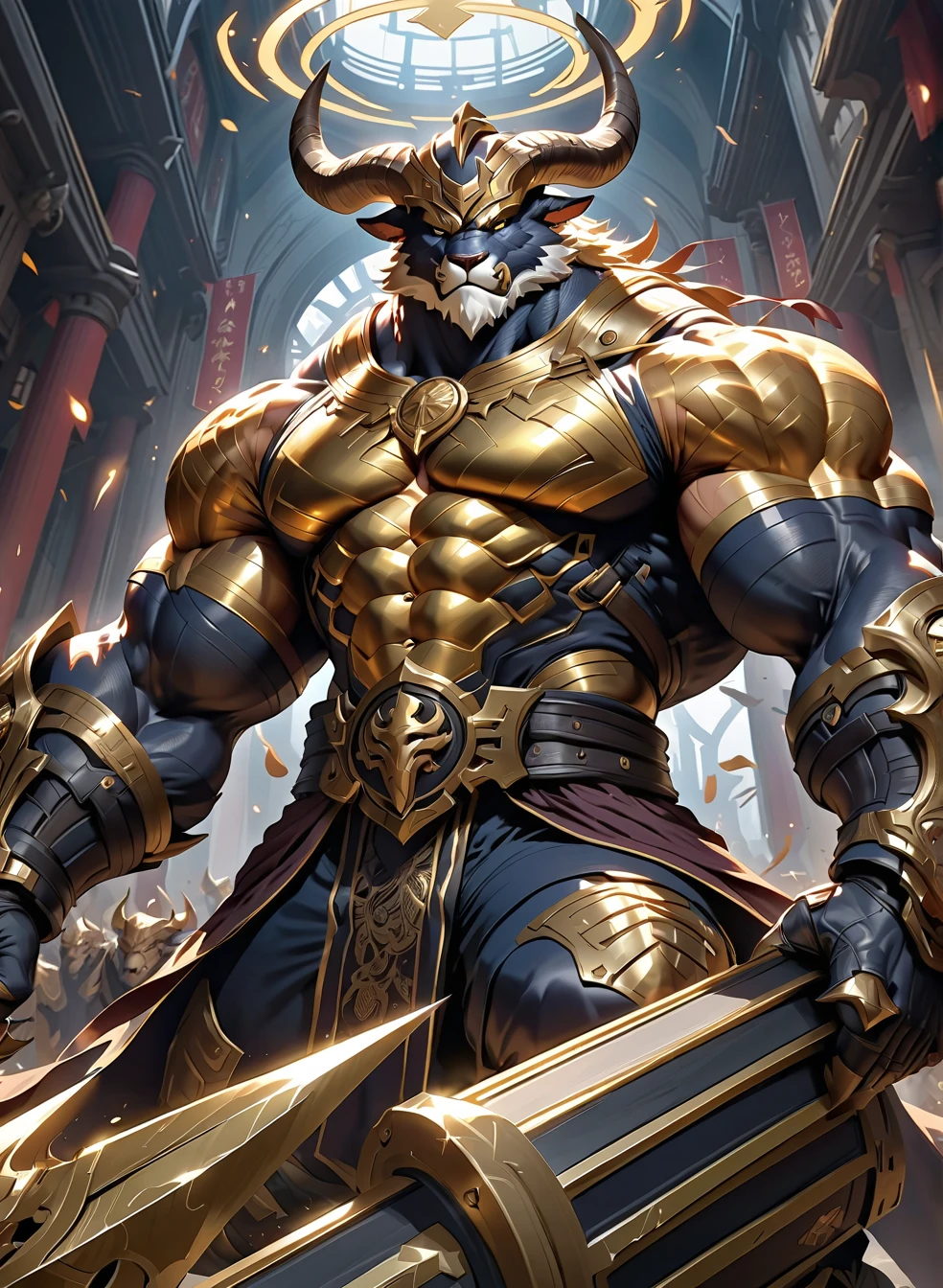 Muscular body, Green dragon head, ((Two fangs one Silver the other golden)), claws standing figure, Full shot, (highly detailed), octane render,