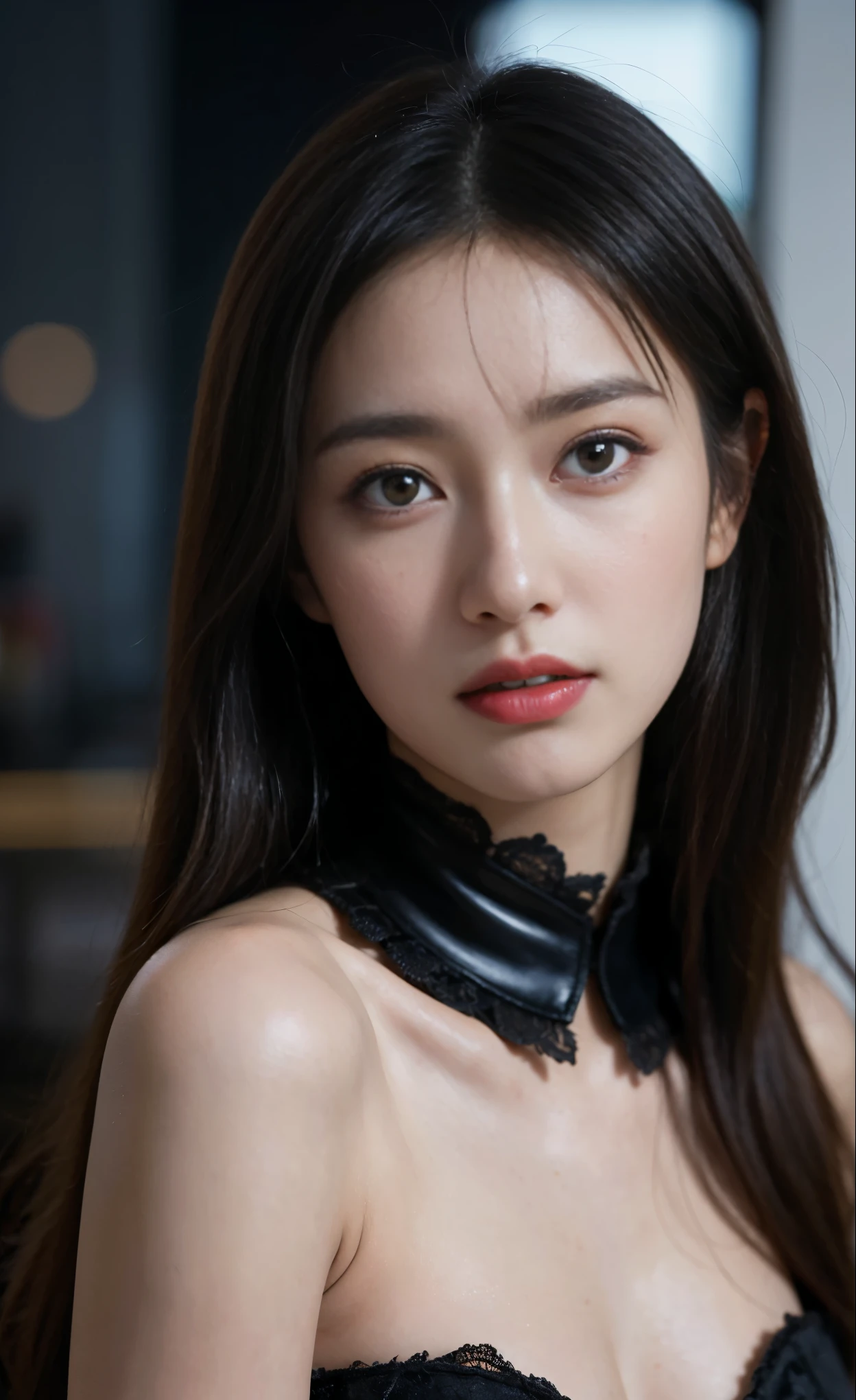 (highest quality、Tabletop、8k、Best image quality、Award-winning works)、One beautiful woman、Beautiful and elegant long hair、Beautiful black hair、(alone:1.1)、(The perfect black V-neck long sleeve knit:1.4)、(The simplest black background:1.4)、とてもBig Breasts、Accentuate your body lines、Beautiful and exquisite、look at me、(Perfect Makeup:1.1)、Bright lipstick、Ultra-high definition beauty face、Ultra HD Hair、Ultra HD Shining Eyes、Ultra High Resolution Perfect Teeth、Super high quality glossy lip、Accurate anatomy、Very beautiful skin、Glowing skin in ultra-high resolution、An elegant upright posture when viewed from the front、(very bright and vivid:1.2)、(Slender body:1.2)、(Cleavage:1.1)、(Big Breasts:1.1)、Shiny, Bright lipstick、(Face close-up:1.2)、(58-year-old:1.4)、(Wrinkled adult face:1.5)、Randomly oriented body、West Shot、