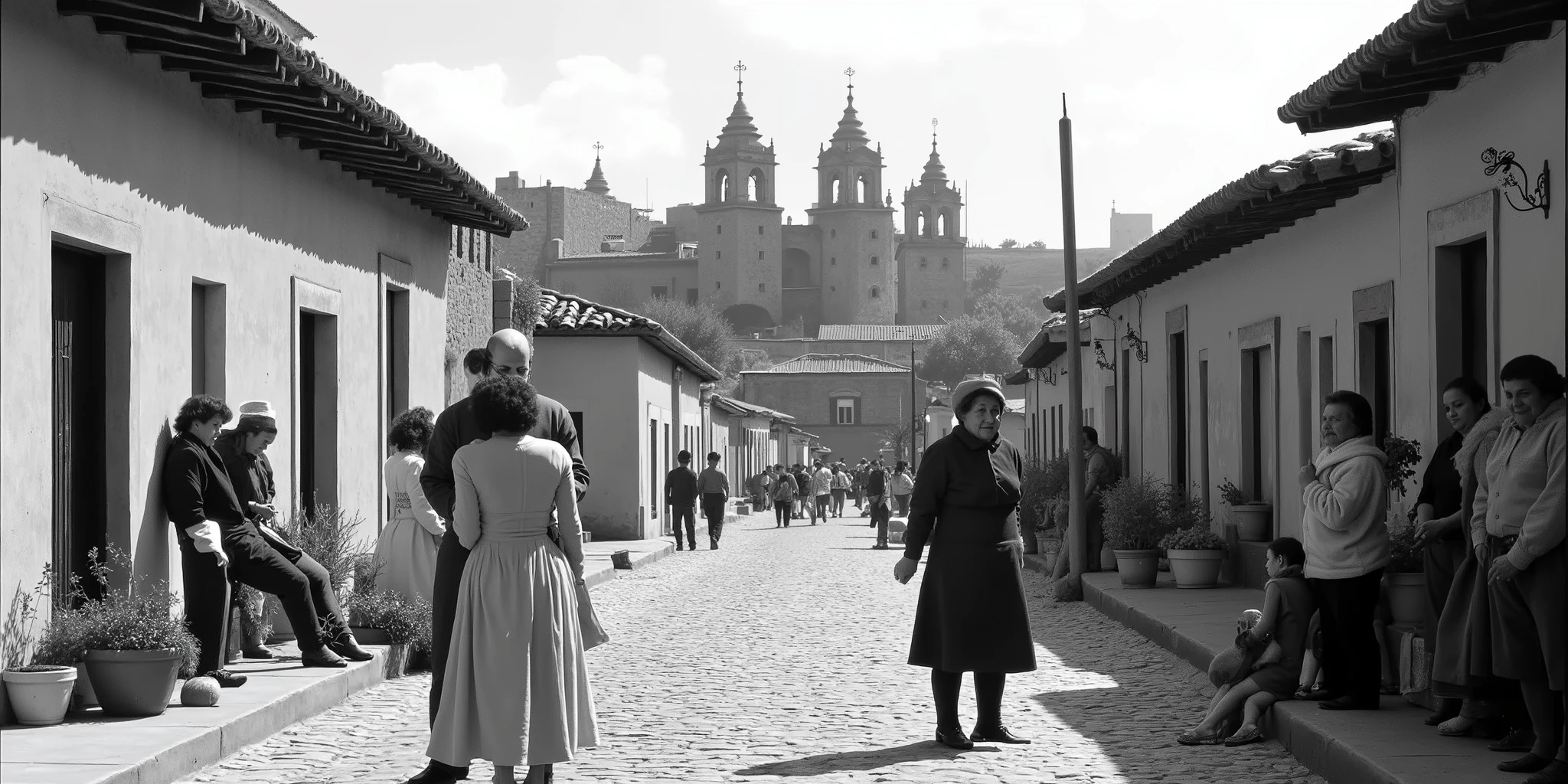 Etla, Oaxaca picture 1950 black and white: retro photografic, classic design, photo, 9mm