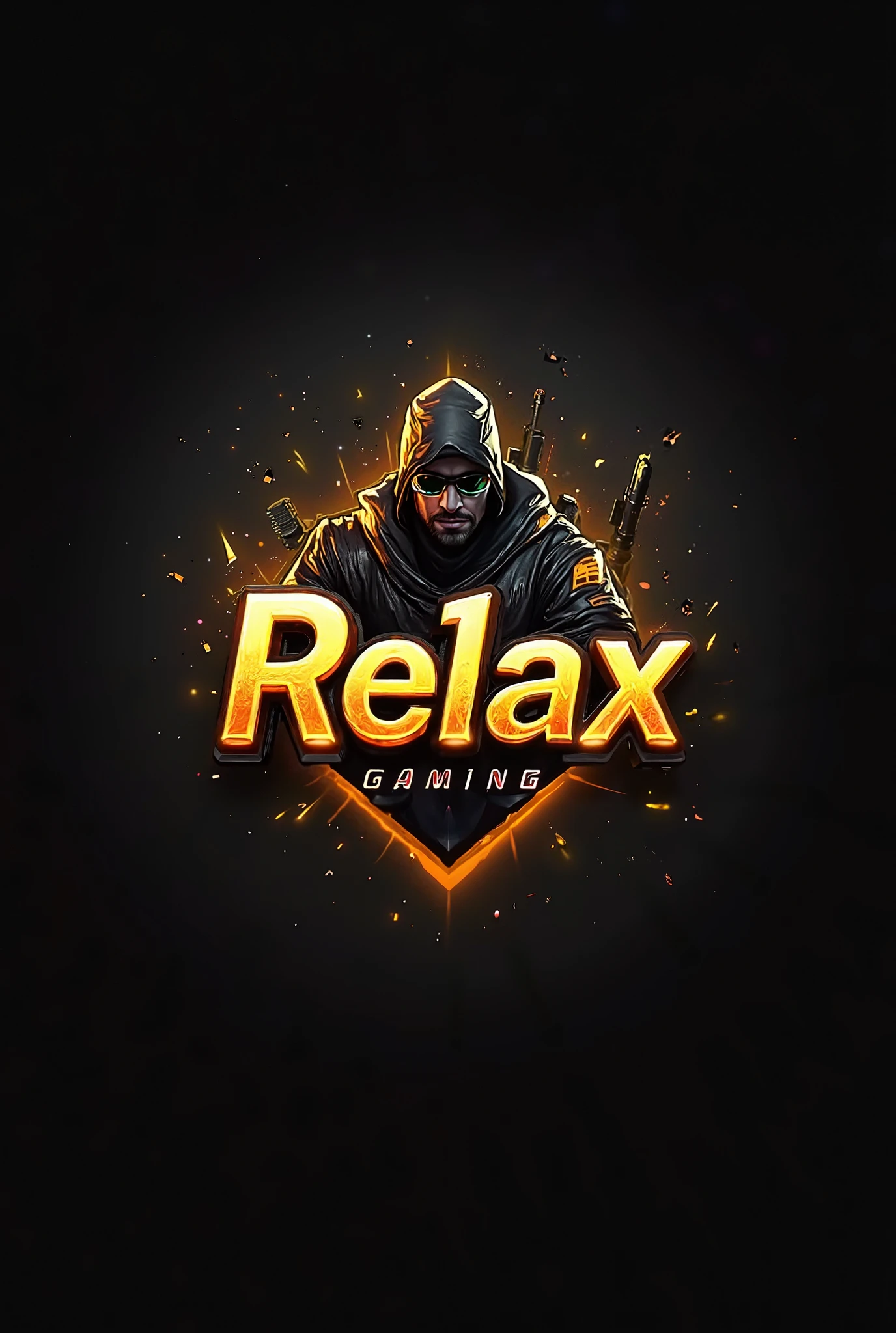 Make a free fire gaming logo to me make a deadly logo of free fire with free fire chracter and logo name RELAX FF  some different