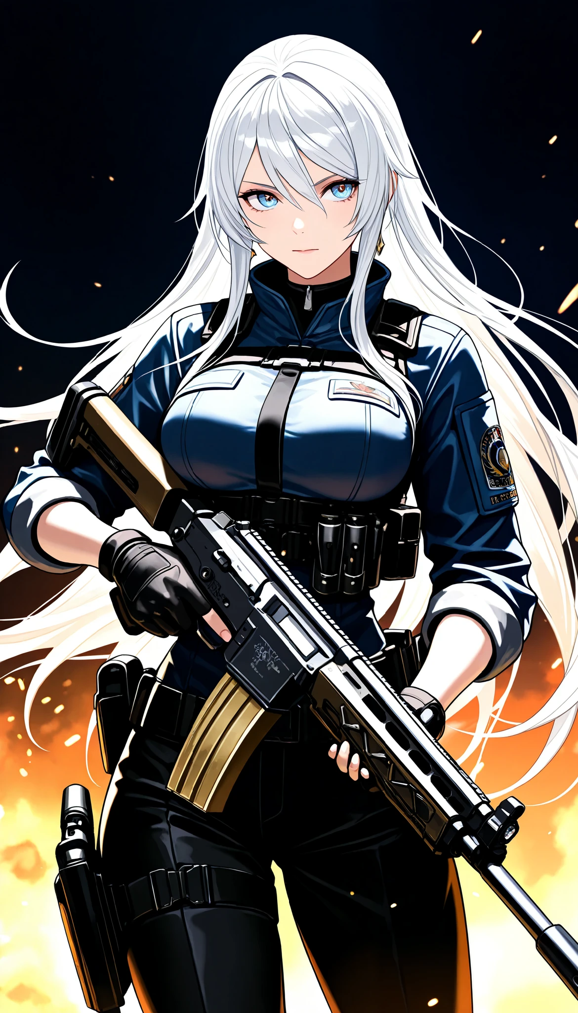(masterpiece, Best Quality:1.2), 1 girl, Alone, \ characters "Atlas"\, combat motion with a gun, light manners to dodge bullets, stare at enemies and fight back, realistic bullets fired from powerful high-performance rifles, cinematic smoke stage, cool& beauty combat action,
