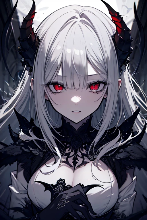 Monster girl,Third eye,Heterochromatic pupil,gray colored skin,,full view,impotence,shy