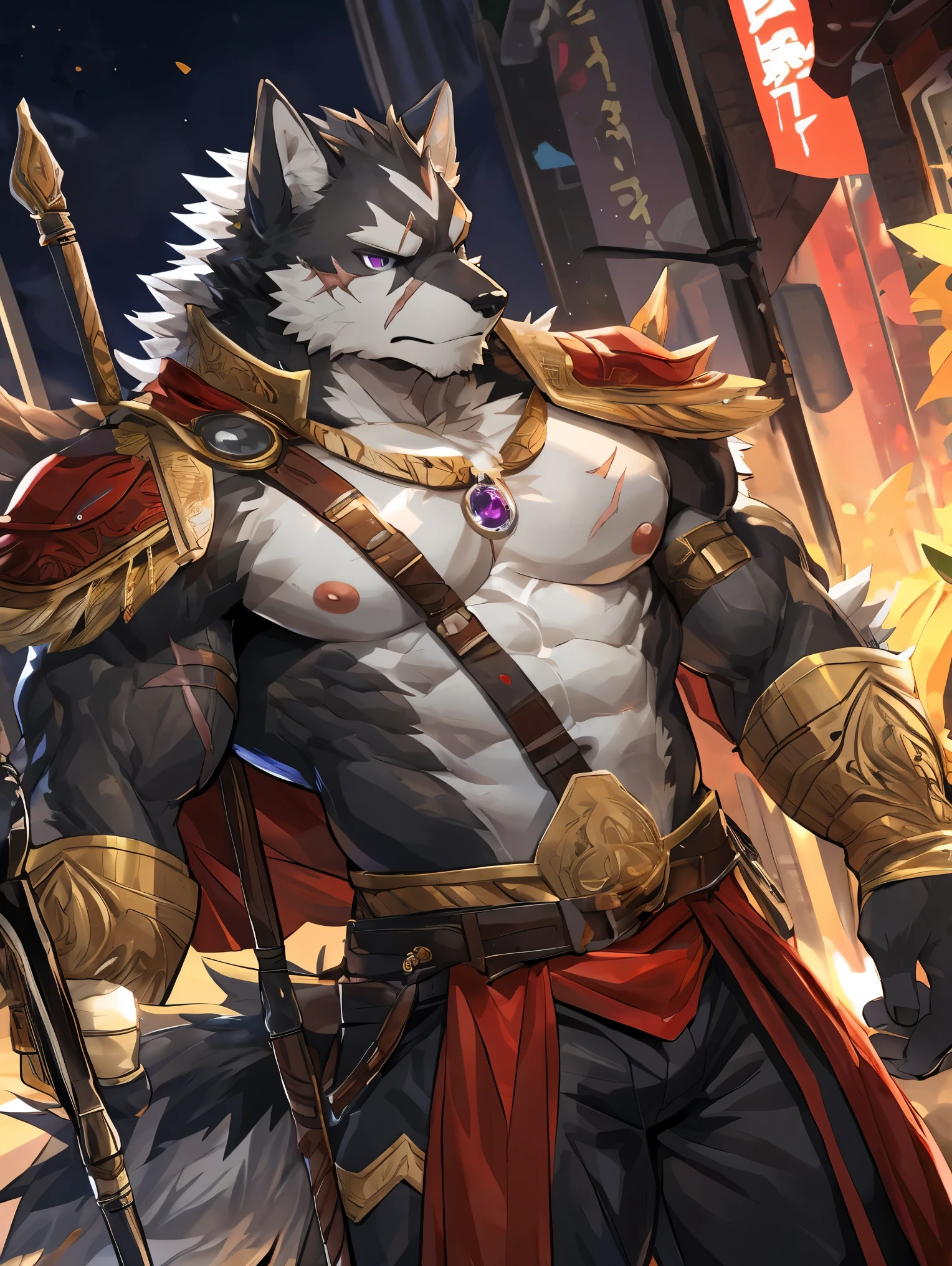 own, 1boys, tmasterpiece, Best quality at best, hairy pubic, Common, only, (White fur:1.1), (White and black skin:1.2),( light skinned:1.2), [aardwolf|tigre], male people, mature, Masculinity, coda, Muskraal, Willow waist, , force, 8K, (Wide dynamic range, HighDynamicRange:1.2), digitial painting \(a work of arapse (by Pino Deheni, Kanikai, Tiger 1145, Dagasi, ys,), (Starbucks Zero Ghost, Announced by Canyne, author：Arashi Takemoto, the scars, There are scars on the face, Tattooed with,Lumpaulin, lewd poses, the night, moon full, Look away, standing on liquid, ripples, Reflectors, Full body lesbian, seen from the side, (the ocean:1.2), Eau, A vibrant, wide wide shot, ​​clouds, As estrelas \(Skysky\), Starcloud, milky ways, red eyes,