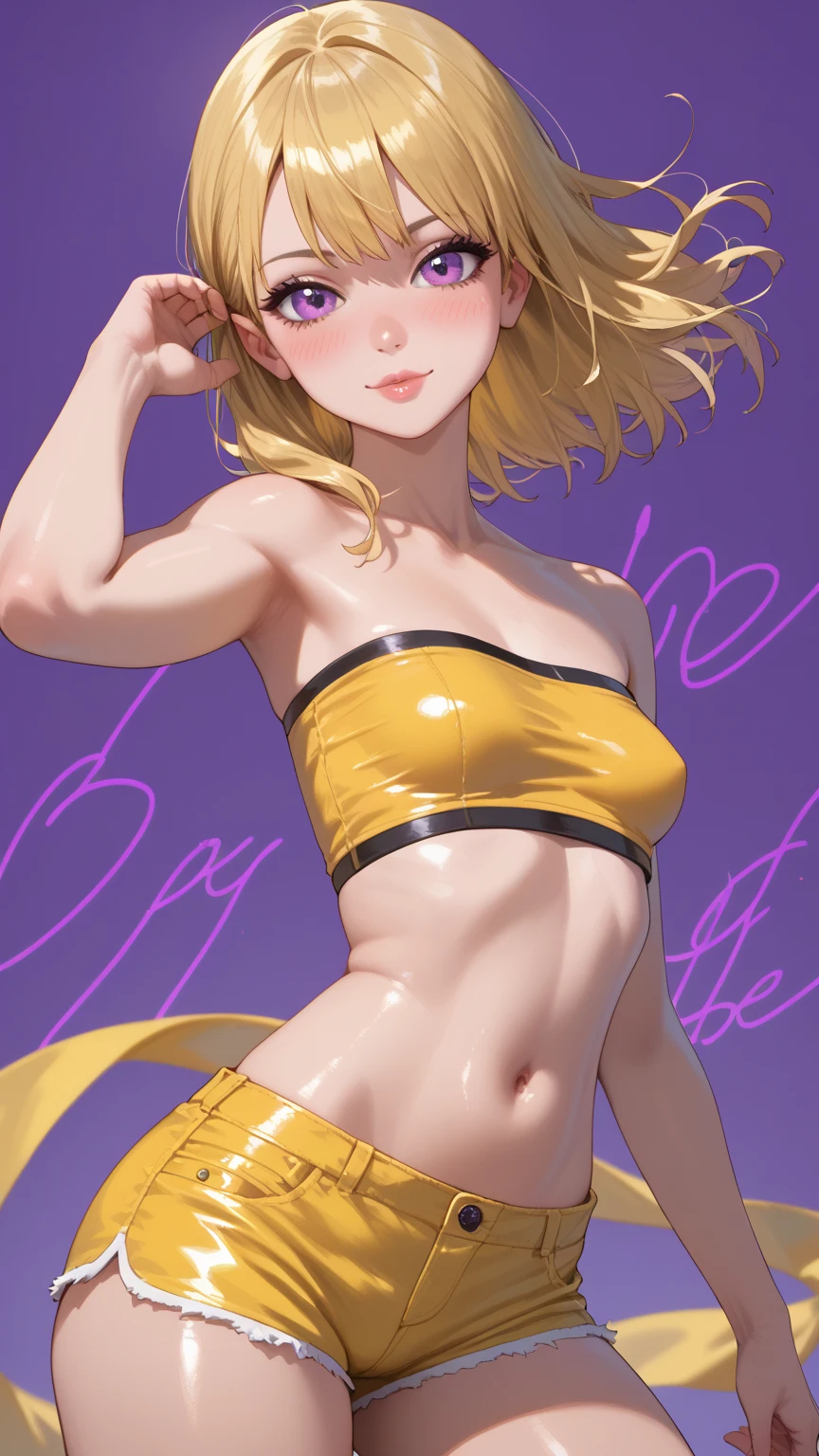Cartoon image of a man in a golden bikini with cat ears, Long blonde boy, white glove, muscular, marin kitagawa fanart, shoun, fanart, digital anime art!!, pixiv 3dcg