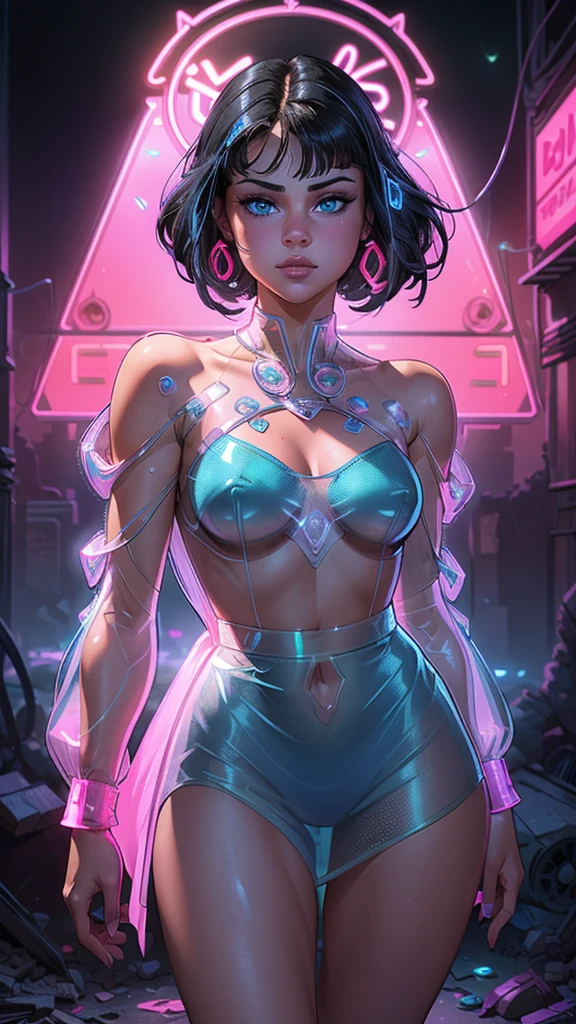 (La mejor calidad,A high resolution,Ultra - detallado,actual),Selena Gomez transparent plastic neon , sculpture,future, (Transparent material style plastic neón mini skirt pink:1.4), (top plastic transparent neón yellow :1.4) ,(plastic transparent neón style :1.4) ,(Fondo de ruinas de mazmorra en ruinas cyberpunk :1.4 ), More detailed 8K.motor irreal:1.4,UHD,La mejor calidad:1.4, fotorrealista:1.4, textura de la piel:1.4, obra maestra:1.8,obra-prima, mejor calidad,objeto Objeto], (detailed face features:1.3),(Las proporciones correctas),(Ojos hermosos azules),  (pose vaquero), (Selena Gomez :1.4), (Selena Gomez V2.1),( cinematic lighting :1.4), (perfect anatomy :1.4),( transparent, sculpture,future:1.4), (Gelcoat transparente | Clear glass resin doll), (Gelcoat transparente  de resina de vidrio transparente:1.4), (face detailed Selena Gómez :1.4) 