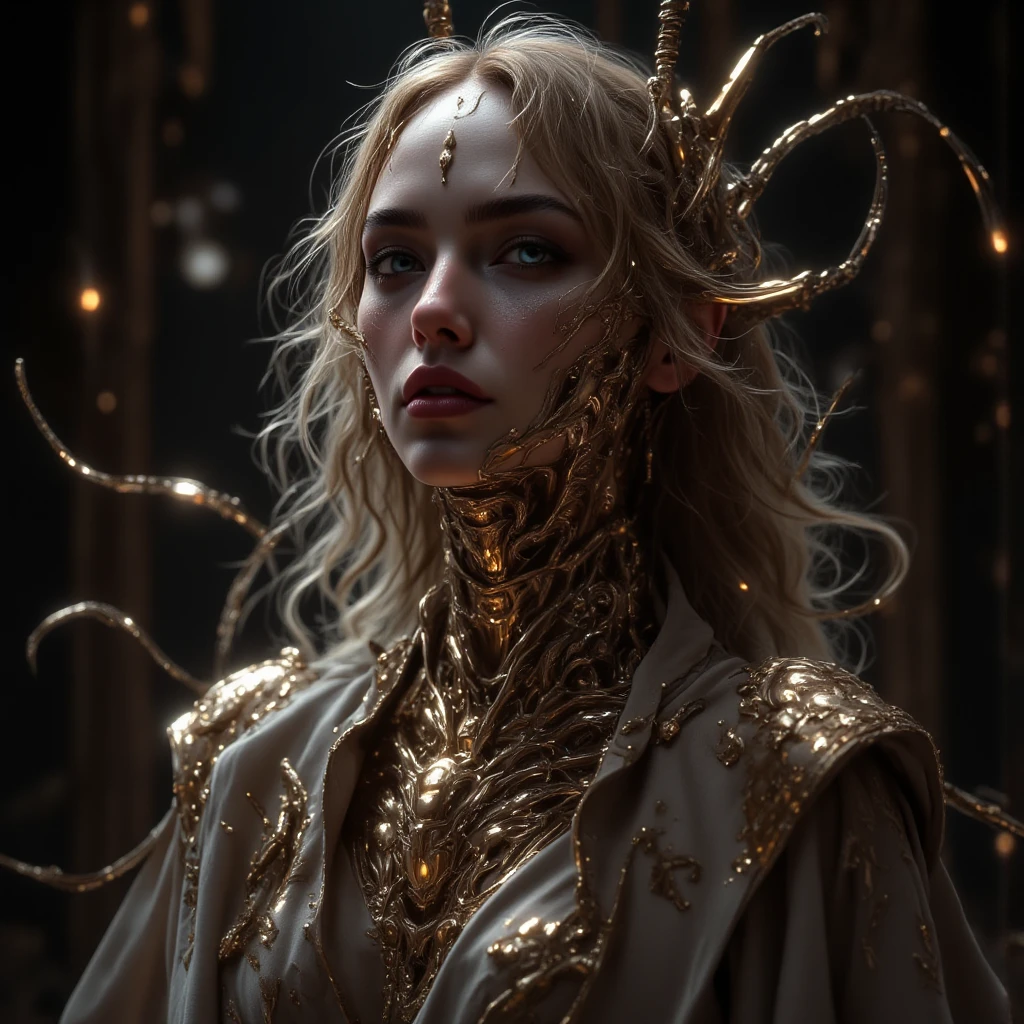 golden and white, spider man, drip outfit, heavy rain, magical, highly detailed, trending on artstation, unreal engine 4 k, cinematic wallpaper by stanley artgerm lau, wlop, rossdraws, james jean, andrei riabovitchev, marc simonetti, yoshitaka amano. background by james jean and gustav klimt, light by julie bell, 4 k, porcelain skin, style of zdislaw beksinski, detailed, 8k, dynamic lighting, white chromatic aberration