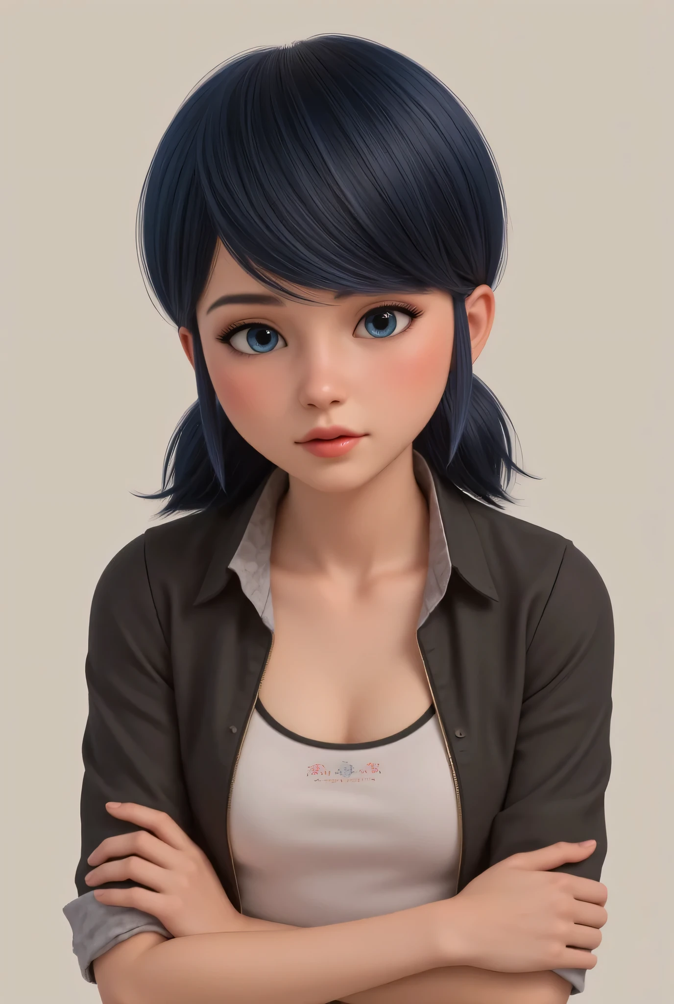 1girl, Solo, High Resolution, Masterpiece, Anatomically Correct, Accurate, Best Quality, black hair, blue eyes, tween