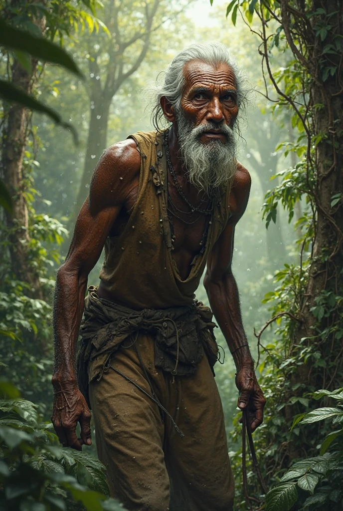 Poor Old man in jungle to find a diamond stone