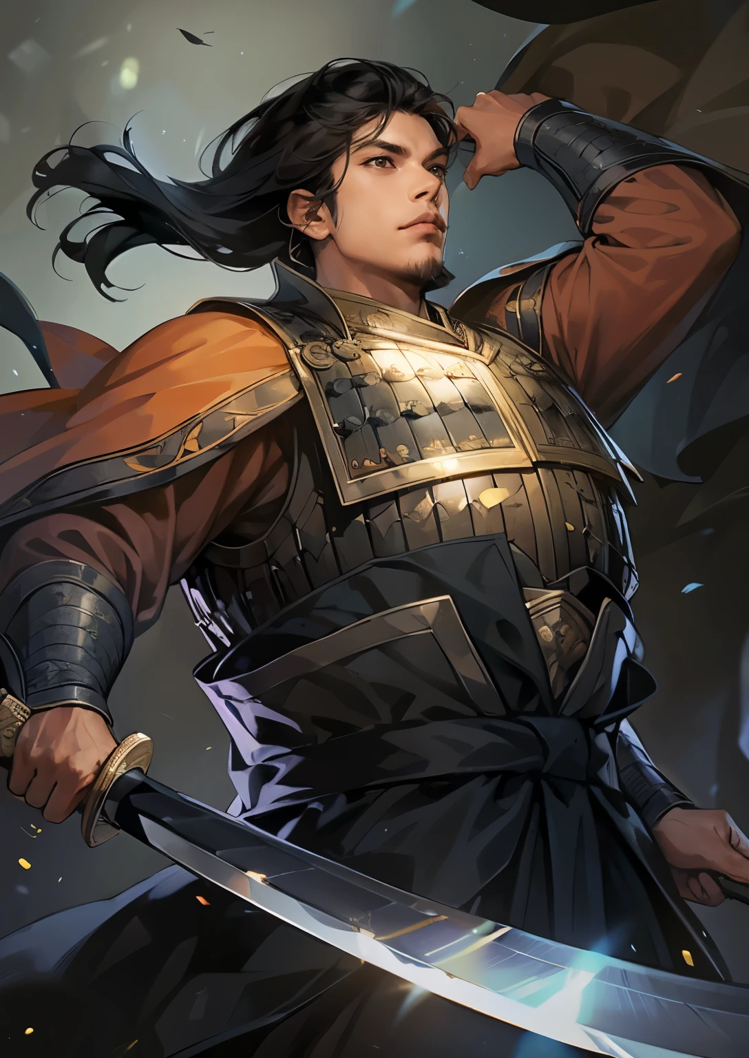 Arafed image of a man in armor holding a sword - SeaArt AI