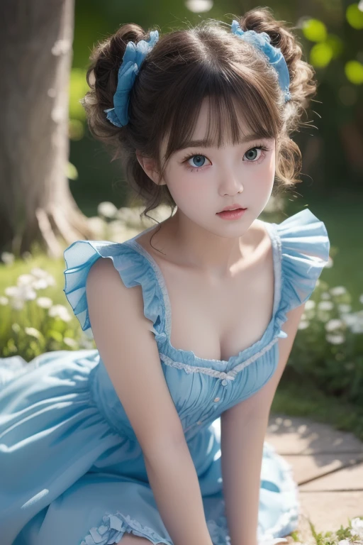 ((best qualtiy)), ((tmasterpiece)), (the detail:1.4), 3D, A beautiful elven Western European style beautiful girl，Cute little ，complete body，（Silvery hair，dual horsetail：1.6），（Princess dress：1.6）（Flat sandals：1.6）estilo fantasia,closeup of face,Extremely normal hands,Extremely normal legs,hdr（HighDynamicRange）,Ray traching,NVIDIA RTX,Hyper-Resolution,Unreal 5,Subsurface scattering、PBR Texture、post-proces、Anisotropy Filtering、depth of fields、maximum definition and sharpness、Many-Layer Textures、Albedo e mapas Speculares、Surface coloring、Accurate simulation of light-material interactions、perfectly proportions、rendering by octane、Two-colored light、largeaperture、Low ISO、White balance、the rule of thirds、8K raw data