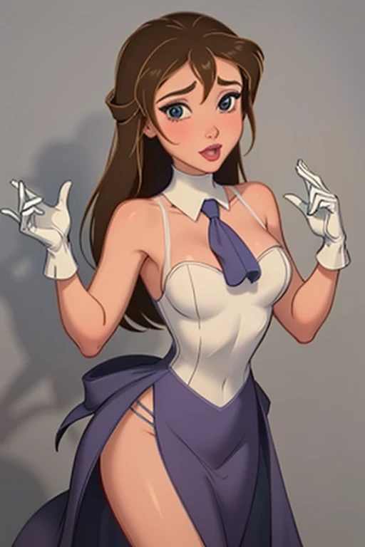 teen Ariana Grande, ponytail, beautiful_face, detailed_face, bunny ears, bunny suit, long_gloves, high_boots, sexy