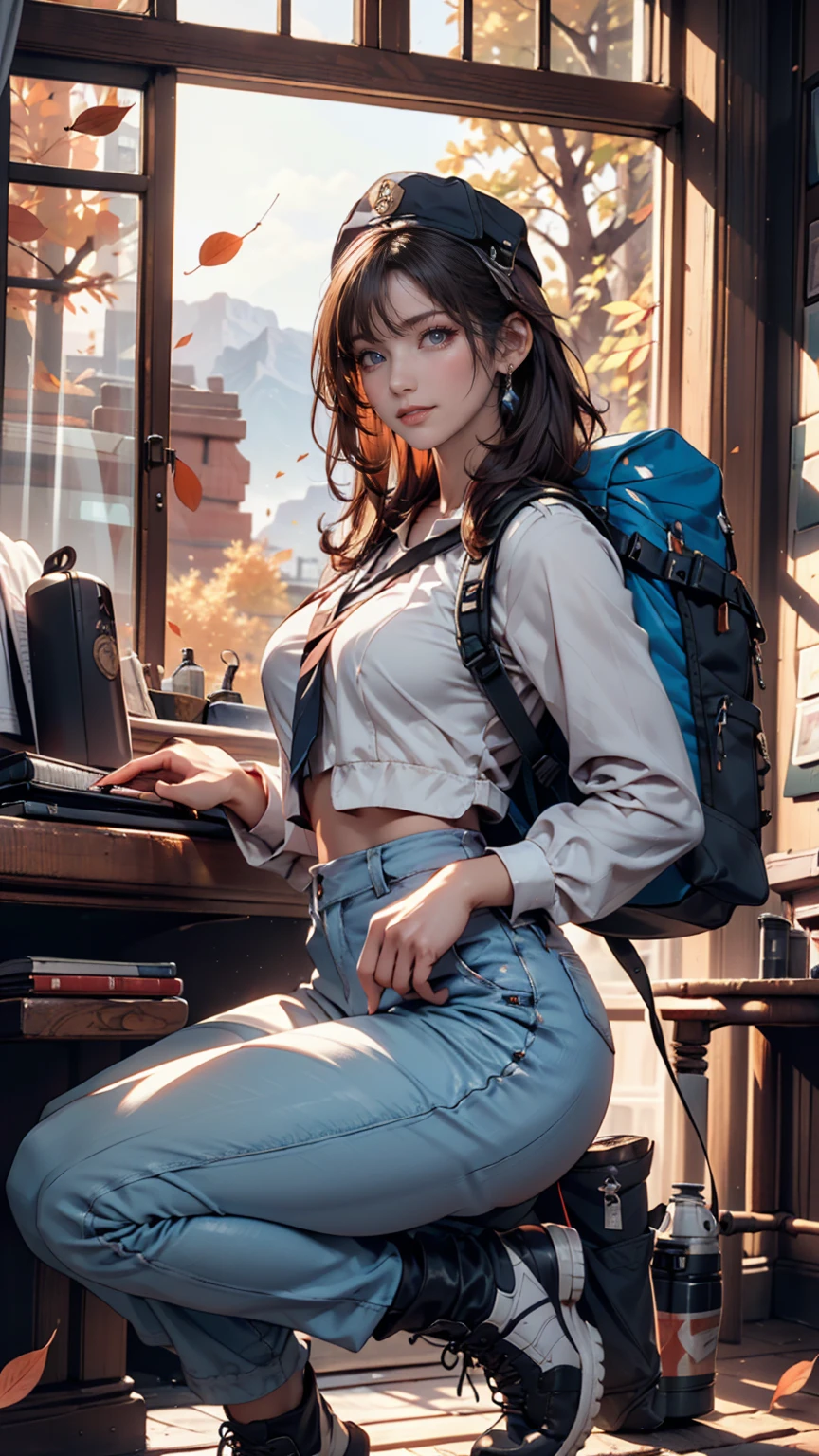 un jeune travaillant sur *ordinateur sur le cloud，Logiciel de bureautique cloud，style ;illustration，style plat，"ultra realiste"