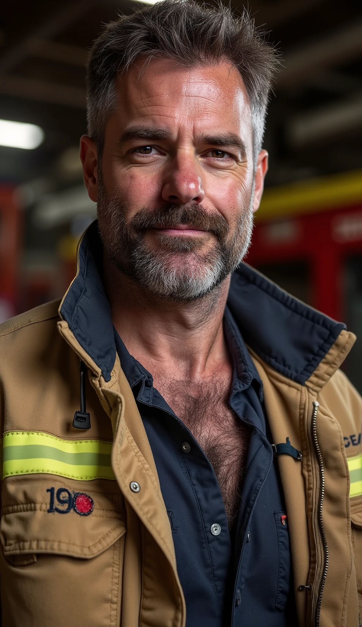 masterpiece, best quality, high resolution, closeup portrait, male focus, solo focus, A man, 38 years old, with firefighter uniform, firefighter suit, firefighter, messy hair, brown but slightly silver hair, short hairstyle, smirk, cute and seductive face, moustache, bare chest, slightly silver body hair, roman nose, scruffy, hairy abs, body, hairy legs, raised arms hairy armpits peek, ssed undone uniform, dimples, beard, bold jawline, pale skin, , in the background a fire station, view from below, amazing composition, front view, HDR, ultra quality, elegant, highly detailed,
Two men (1:1), thirty years old daddy, twenty years old young guy, daddy with short black hair and an extremely short withe beard, young guy with brown bear, daddy with suit and a tie, young guy is very muscular an V-shaped with trousers and an opened shirt showing his hairy chest and no tie, 1.90. mt, 80 kilos, daddy sitting on a chair, the young guy sitting on top of the daddy's thighs, both looking to each other, detailed, lovely, faces closeup, from the side, Showing off his very hairy armpits, Slim fit body, ager, very cute face, , Very attractive pretty man, very skinny lean body, chilling laying downin the middle of summer living room, dickprint, Sweat dripping all over the body, Proudly showing off his sweaty very hairy armpits to audience, The colors are bright and vibrant, enhancing the overall aesthetic. The lighting is soft and natural, casting a soft glow on the man, don't merge body's, detailed eyes and lips, sixpack and fit body. Image quality is of the highest standard, with ultra-detailed features and a realistic appearance, sexual tension, seductive, hairy legs, dark Pubic hair, chest hair, correct male, mustache, hairy abs, brown hair, very hairy body, treasure trail, very hairy legs, mustache, masterpiece, best quality, high resolution, portrait, full upper body, wet male body, male focus, amazing composition, front view, HDR, ultra quality, elegant, highly detailed