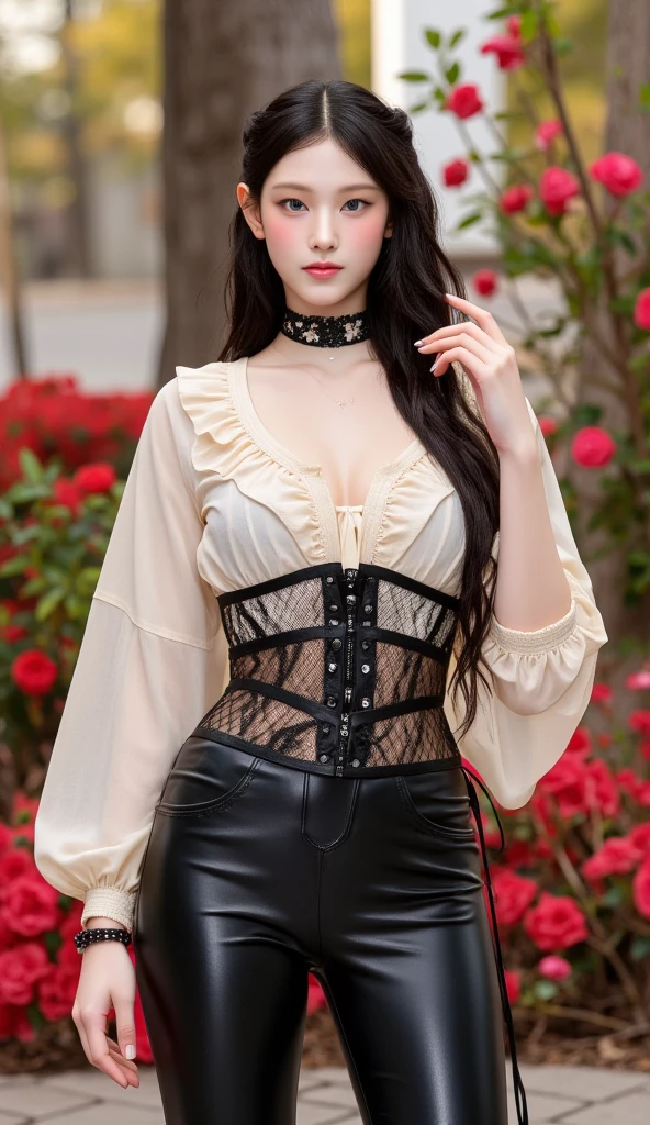 ((highest quality)), ((masterpiece)), (detailed:1.4), 3D, Showa era heroine,Momo Ranger,Female Fighter, White long-sleeved blouse、Black Leather Vest、((Small black leather hot pants))、((Wearing long white boots))、Thighs、10 year old girl wearing a black and white shirt and white boots, (White leather boots:1.5), Blushed, necklace, Earrings, (Saggy breasts: 1.3), bangs, lipstick, High definition RAW color art, Full body images、Seduce you with gothic fashion, Black lace blouse、(Blouse shirt with red ribbon on the chest)、((Wearing red lace gloves))、(Looking up), ((solo)), I'm 10 years old , Photos taken by a professional photographer, There are no adults in this room.., Seductive makeup, (Baby Face:1.2), infant, Skinny body, , Asian, Dominator, Stiletto heel boots, Sexy gloves, Bondage Fashion, Small choker, Black lace, Highly detailed face, Very nice teeth, Highly detailed lips, Highly detailed mouth, Shiny Hair, Shiny skin, Fair skin, 4K, Photo Real, Very realistic, masterpiece, Leg and hip shot, hip and Leg shots, Thighs!!!!!!, In action pose!!!, Thighs!!!, Leg shots, bare Thighs!!!, Strike a cheeky pose, Thighs, perfect dynamic pose, exposed Thighs!!!, High resolution tip pose (High Dynamic Range),Ray Tracing,NVIDIA,Super Resolution,Unreal 5,Scattered beneath the surface,PBR Texturing,Post-processing,Anisotropic Filtering,Depth of written boundary,Maximum clarity and sharpness,Multilayer Texture,Albedo and Specular Maps,Surface Shading,Accurate simulation of light-matter interactions,Perfect Proportions,Octane Rendering,Two-tone lighting,wide aperture,Low ISO,White balance,Three-part method,8K RAW,