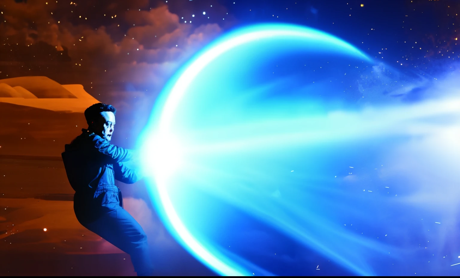 Elon Musk, detailed face, muscular body, powerful kamehameha energy beam, test dummy, high-tech futuristic background, dramatic lighting, cinematic composition, hyper-realistic, 8k, photorealistic, masterpiece