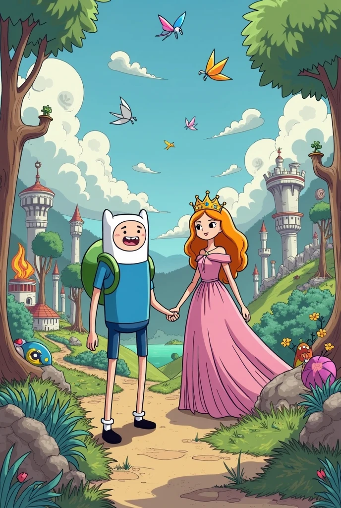 Finn and the Sweet Princess, But in the Adventure Time style