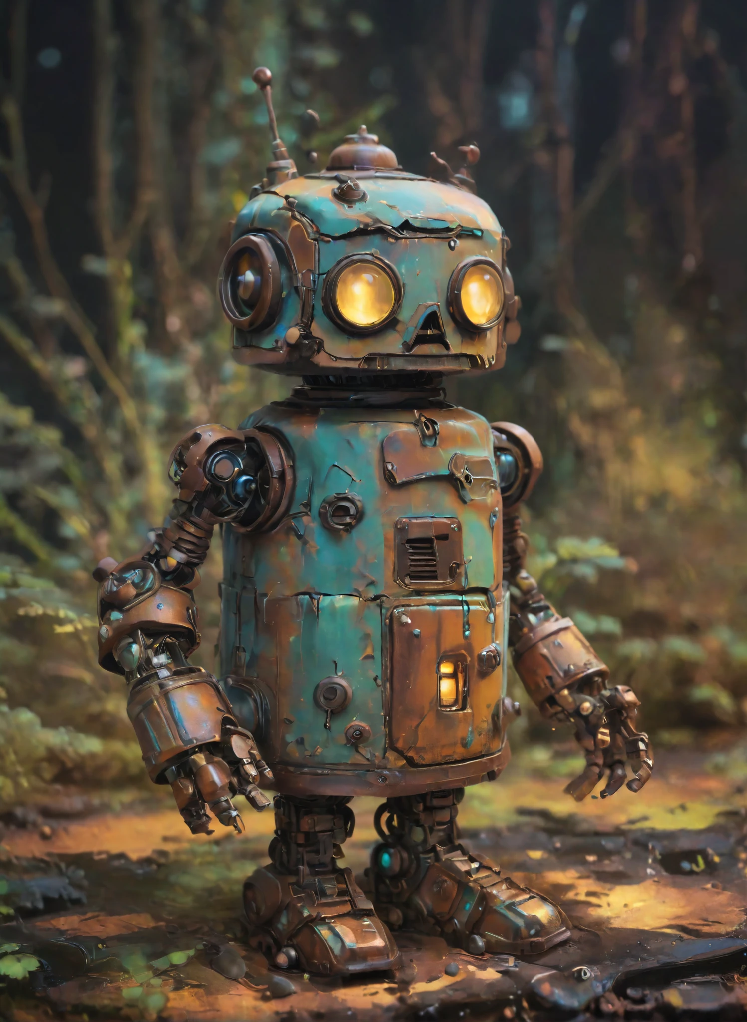 rusted tin robot