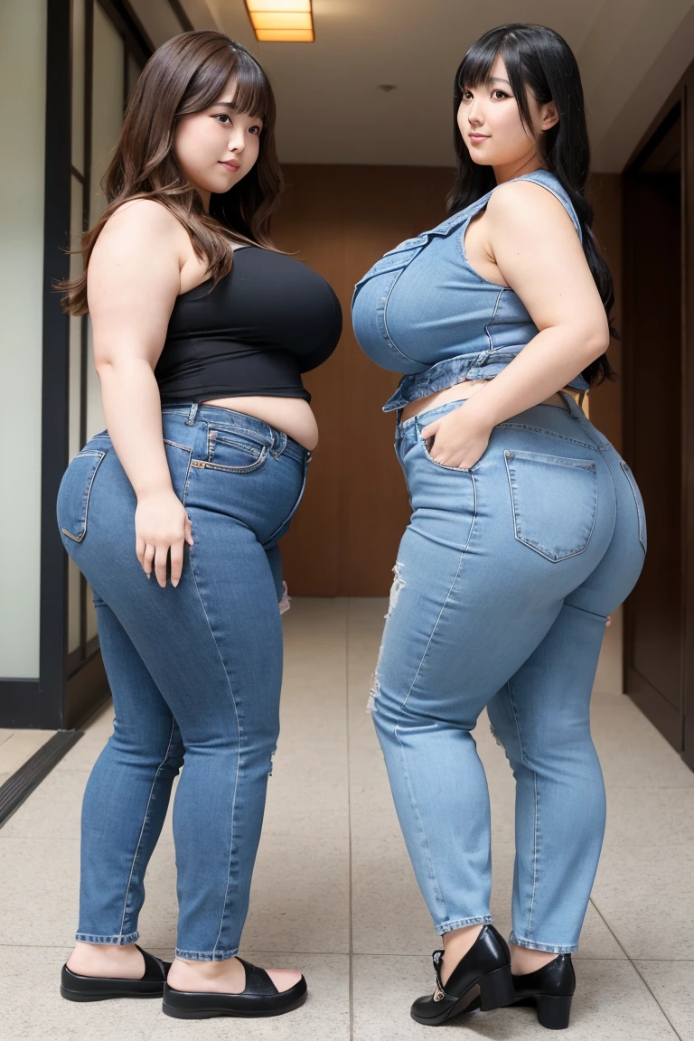 In front of the schoolyard, alluring plus sized model, she has a jiggly fat round belly, Voluptuous body, thick body, Burst breasts, Sexy look, Seductive Woman,, Breasts are large,Hugging,a blond