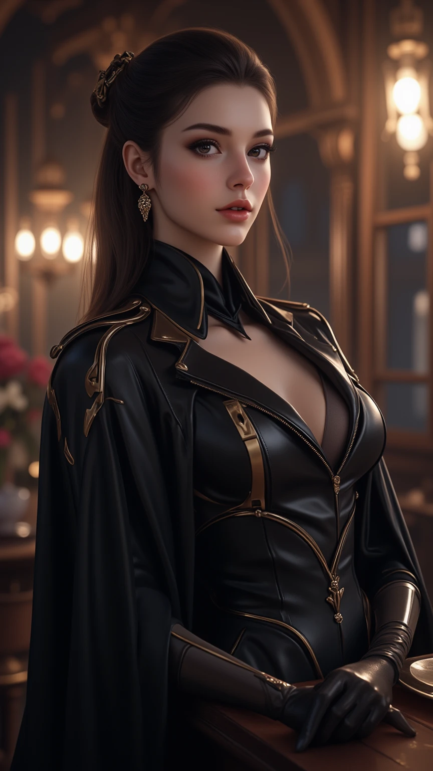 photo of Keira Knightley, RAW, beautiful woman, ((portrait)), ((detailed face:1.2)), ((detailed facial feature, detailed skin, clear skin), shy smile, (perfect proportioned body, medium breasts), (wearing detailed dark fantasy dress with highlights) (high detailed city environment, apartment balcony), (realistic photo, best quality, detailed), (8k wallpaper), (cinematic lighting, dramatic lighting) (sharp focus, intricate)
