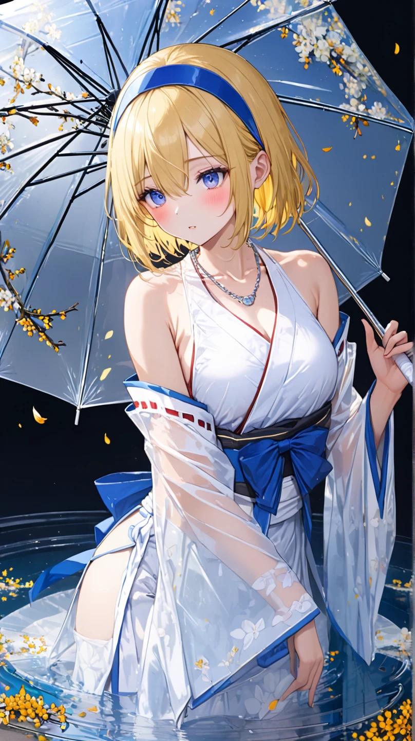 Swimwear。Girl。cute。Blonde。Japanese。Time: Daytime。Clear sky。Short Bob。Korean。Taiwanese。Voyeur style。